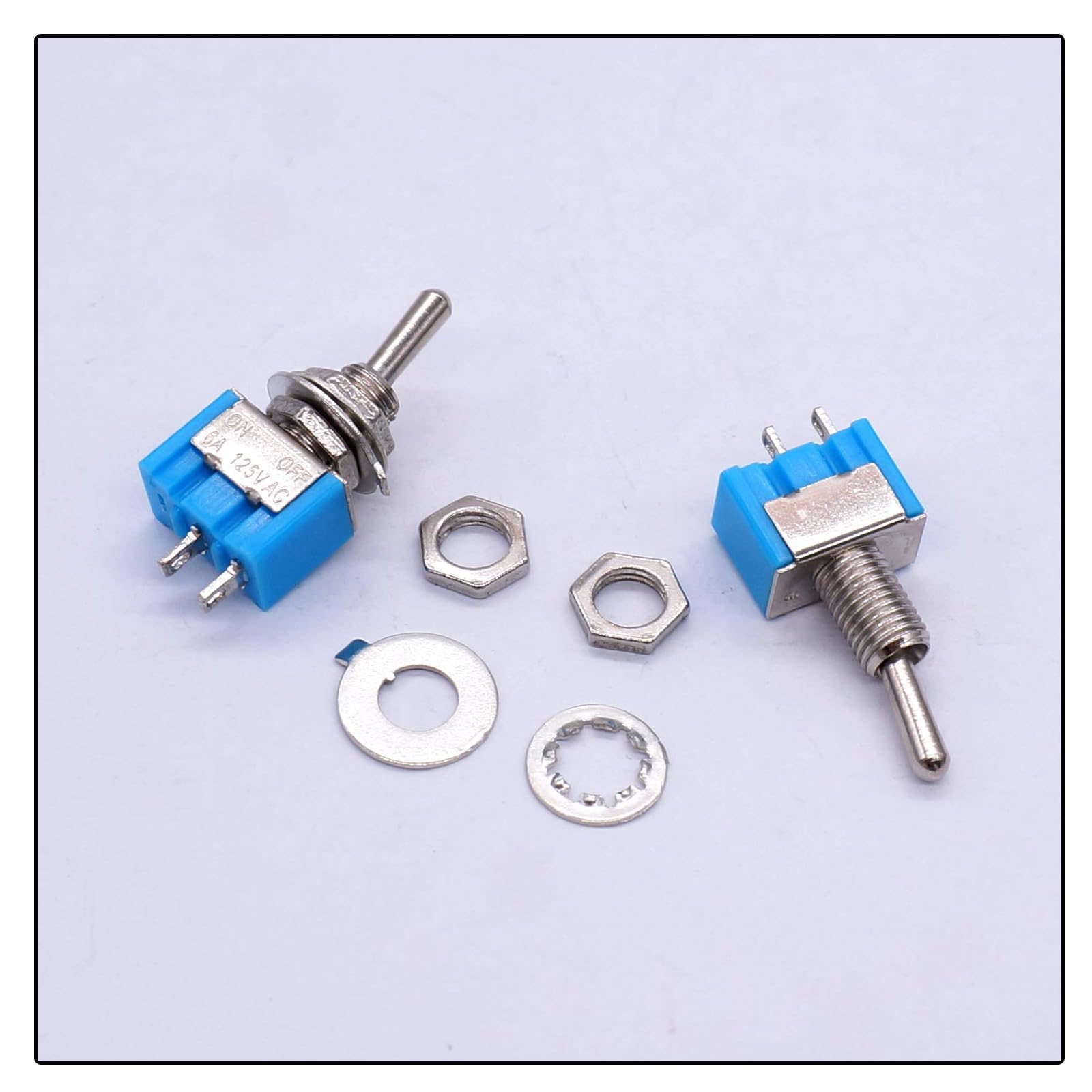 Powice 6 przełączników dźwigienkowych 12 V/3 A, mini łódka, 3 piny, 3 przełączniki, 12 V, 230 V, odpowiedni do montażu w domach, samochodach i urządzeniach elektrycznych, kolor czerwony