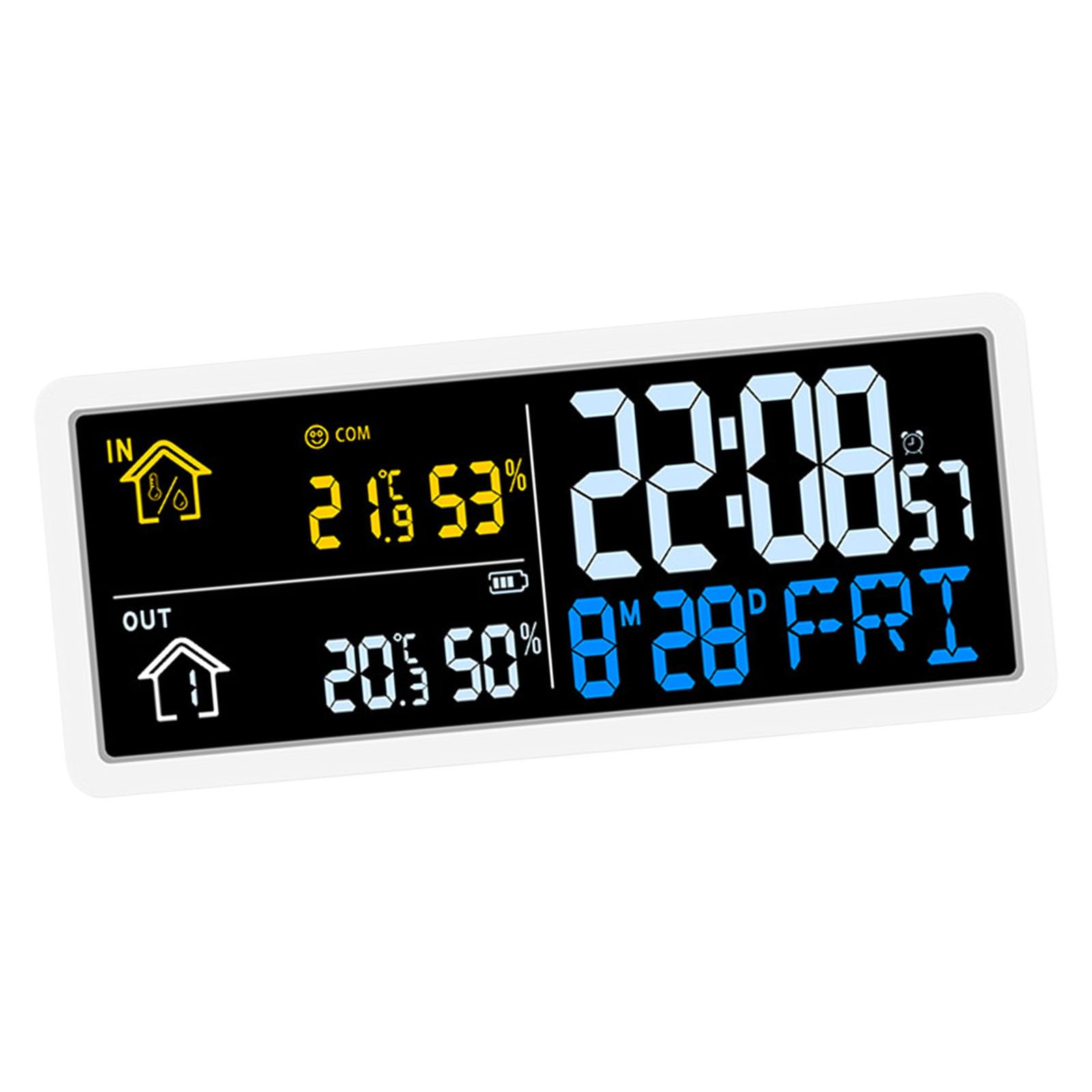 Reloj digital con pantalla grande para hora, fecha y humedades, temperatura, oficina, visualización digital, reloj de pared grande