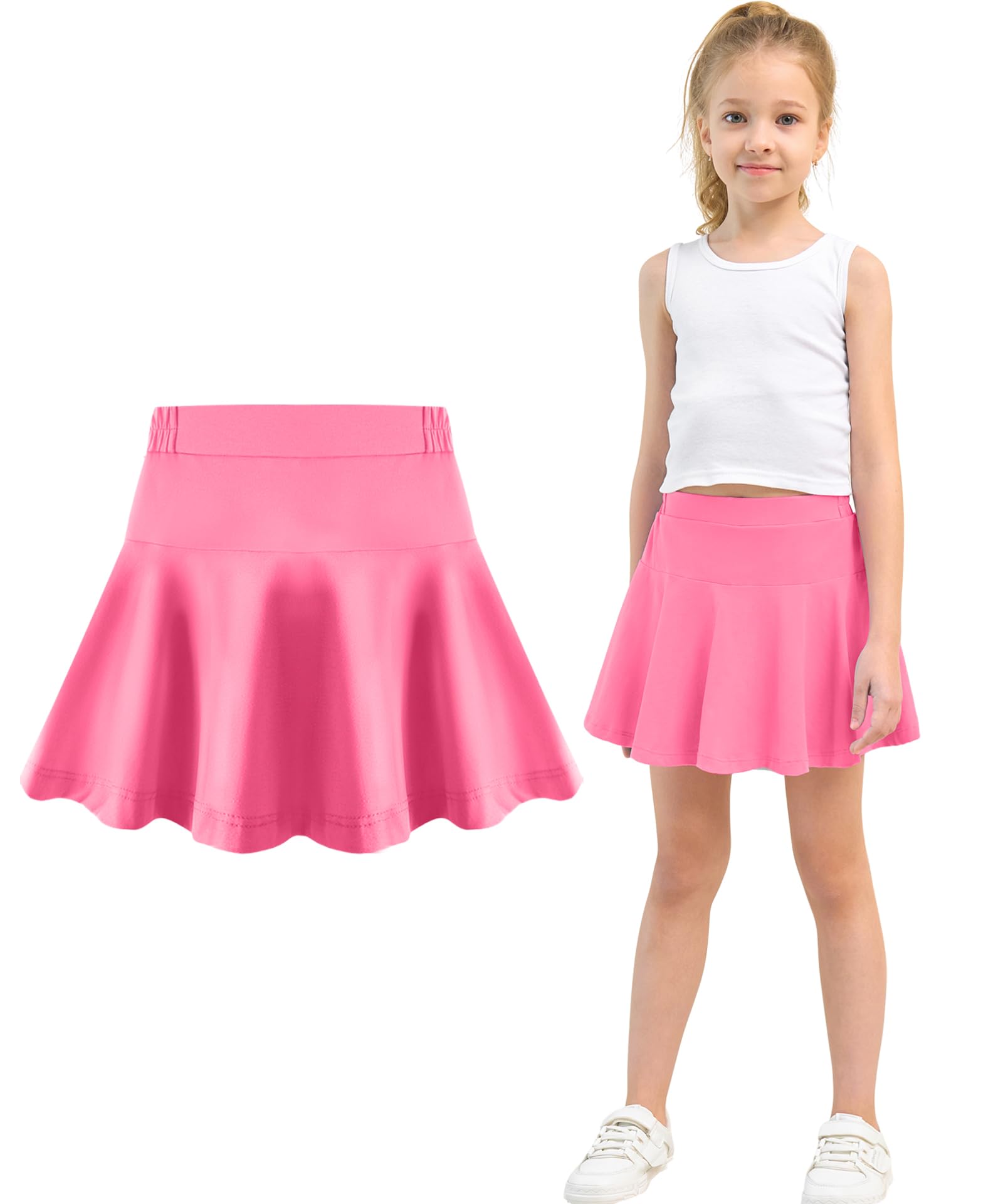 Toddler Skirt Little Girls Athletic Uniform Skorts Golf Outfit Cheer Tennis Skirts with Shorts
