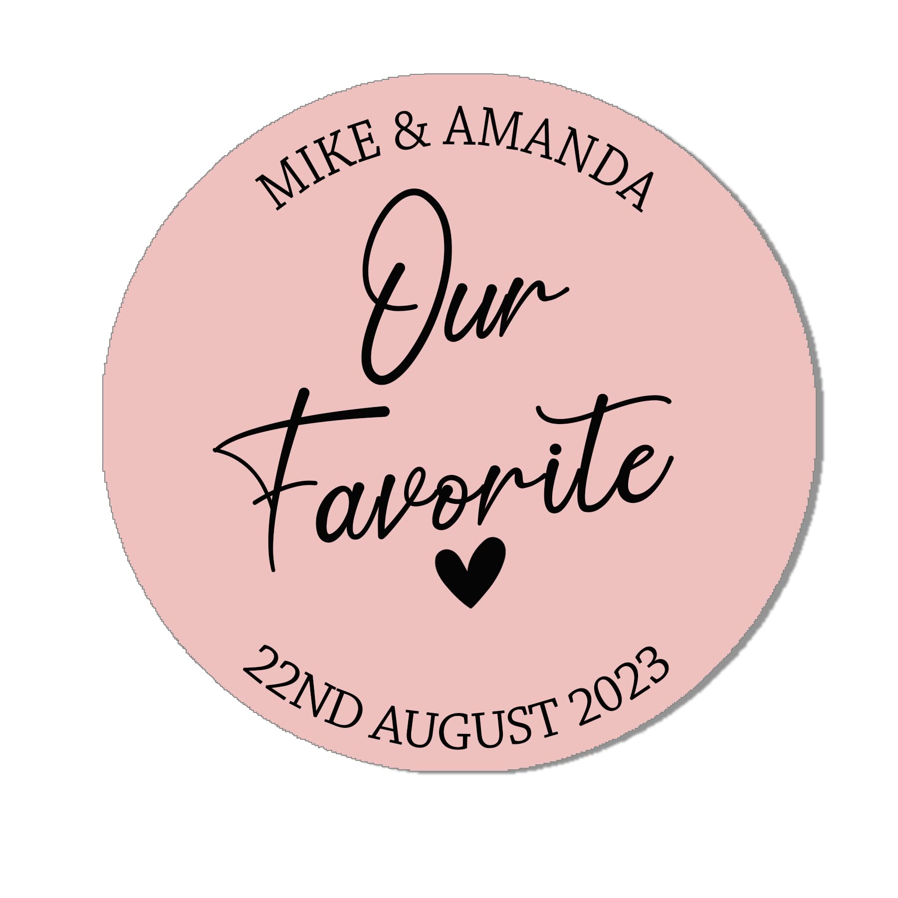 His & Her Favourite Sticker, Party Favour Stickers, His Favorite Label, His Favour Labels, Favor Stickers, Party Bag Label - Our FAV - 24 Pink (45mm)