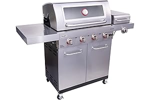 Char-Broil Infared Signature TRU 4-Burner Cabinet-Style Windowed Gas Grill with Electronic Ignition, Stainless Steel