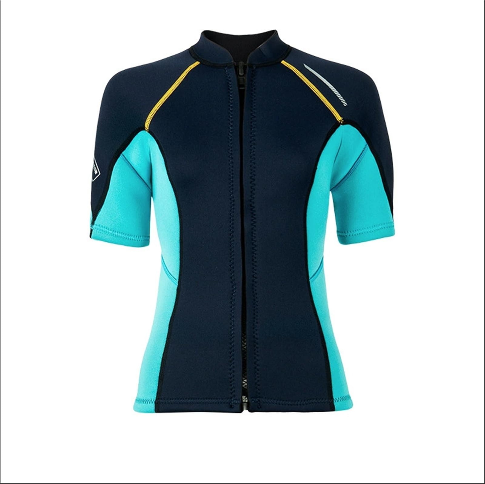 Maillot de Bain à Manches Courtes Fendu for Femme, néoprène 1,5 mm, Short, Veste Surf et plongée(Blue Top,XS)
