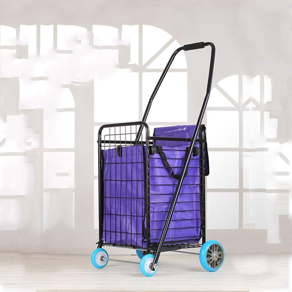 Einkaufswagen, Zusammenklappbar, Supermarkt, Einkaufswagen, Gepäck, Alter  Trolley, Kleiner Anhänger 30 * 29 * 90Cm Schwarz: Amazon.de: Bürobedarf &  Schreibwaren