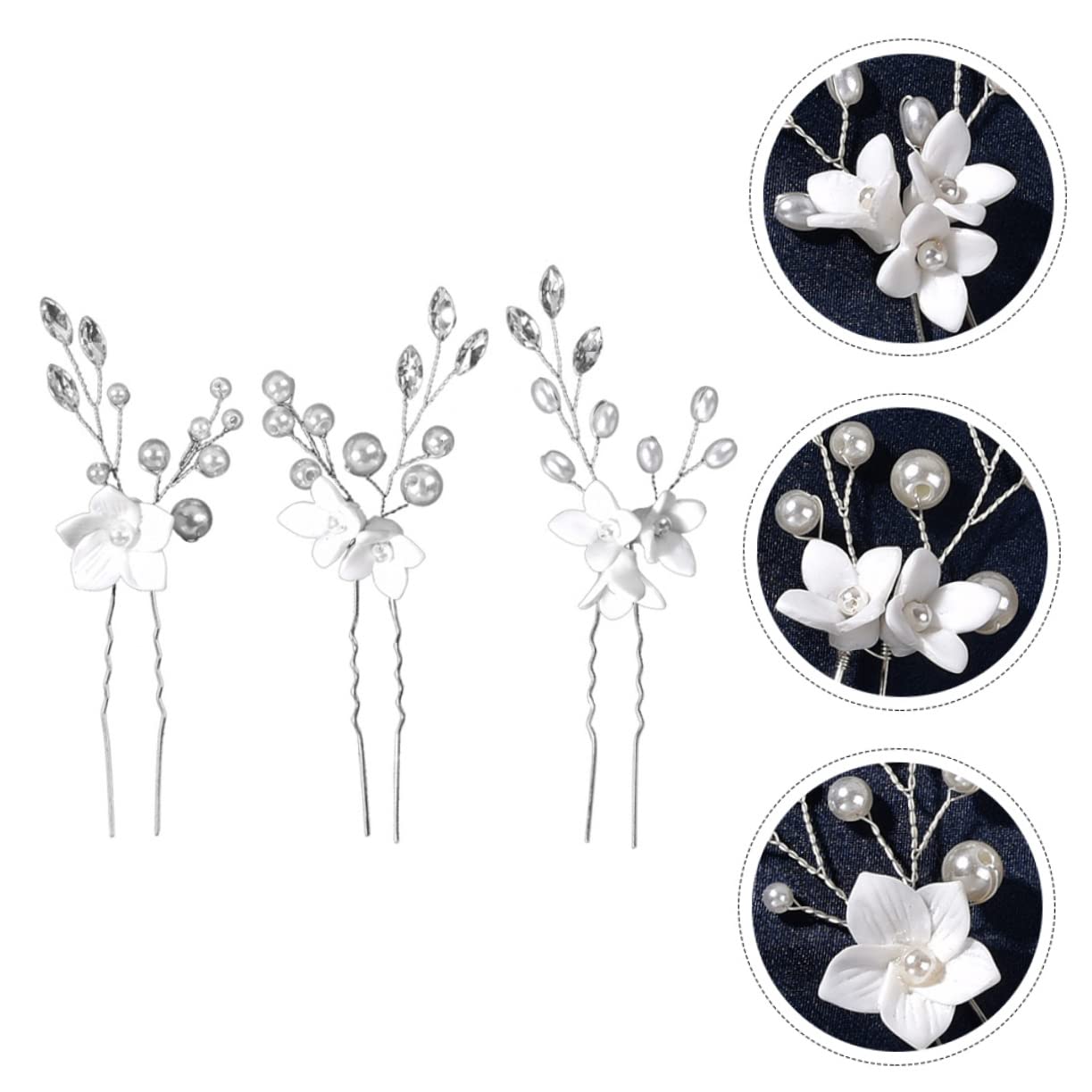 4 Set Di Forcine Per A Forma Di U Da Sposa Per Matrimonio E Fidanzamento Facili Da Indossare E Con Styling Istantaneo 3 Pezzi*4