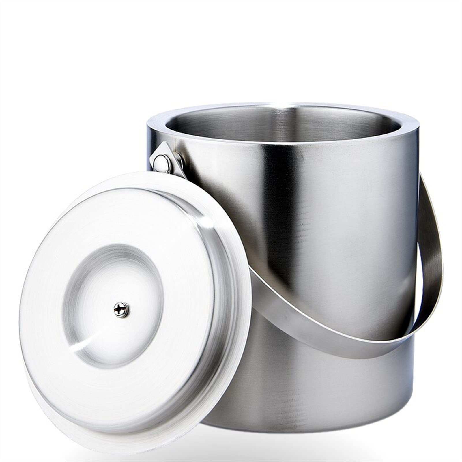 Cubiteras Cubo de Hielo de Acero Inoxidable Cubo de Hielo con Aislamiento con Tapa, Ideal for la Barra de cócteles, champán, Vino y Cerveza escalofriante Cubo de Hielo térmico (Size : Small)