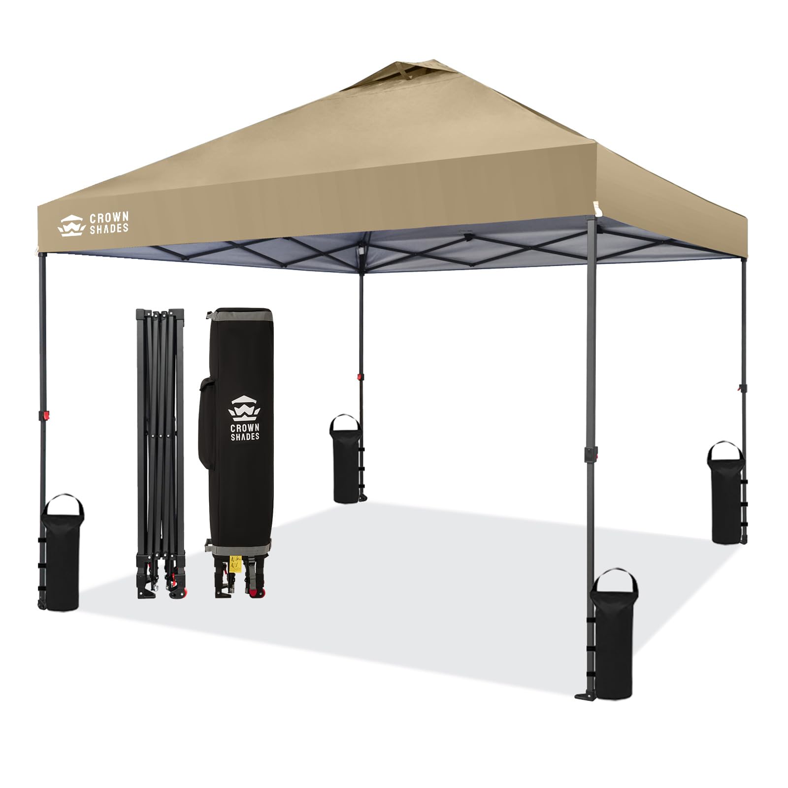 【タープテント】ワンプッシュタープ300cm Amazon | CROWN SHADES 3mx3m ワンタッチタープテント、特許取得