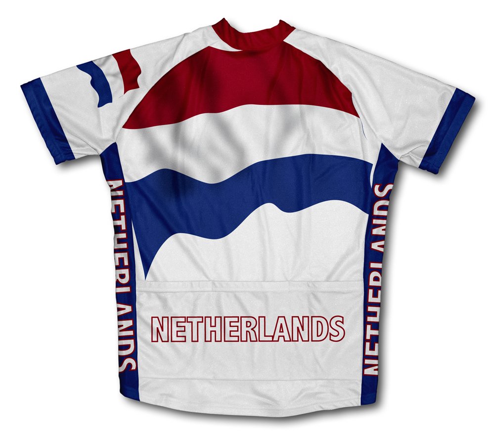 ScudoPro Netherlands Flag Short Sleeve Cycling Jersey for Men - Size 4XL