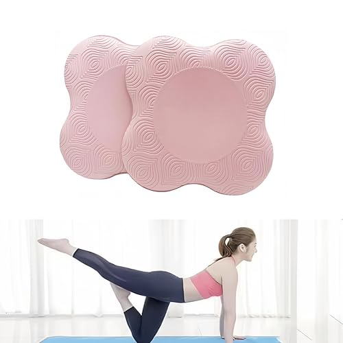 Kenhihi Yoga Knee Guards (Set of 2) - Male and Female Yoga Props and Accessories for Fitness, Travel, Meditation, Kneeling, Balance, Floor, Pilates Pads for Knee and Elbow - Pink