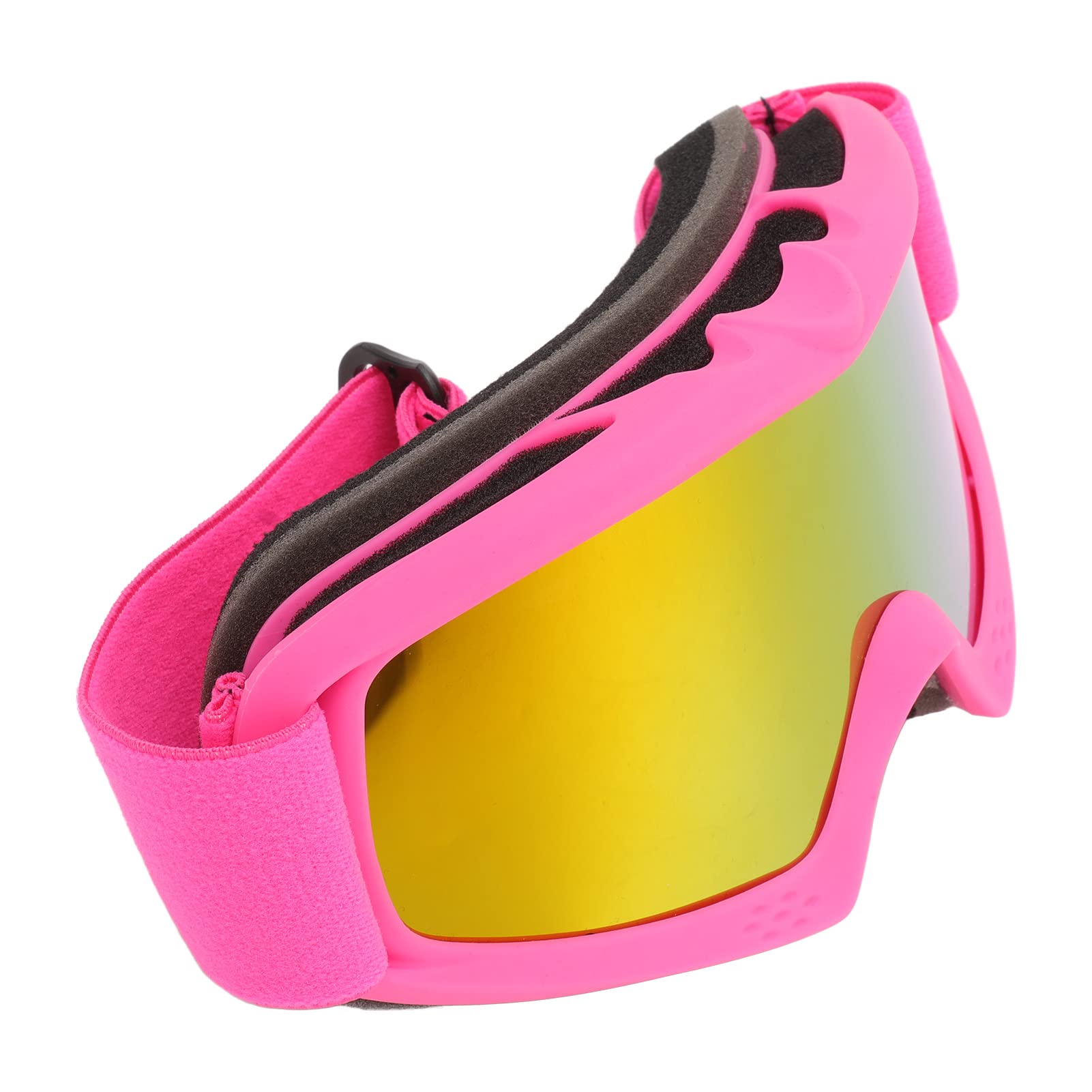 Lunettes de Ski Shanrya, Lunettes de Ski Anti-UV HD pour Enfants, Verres à revêtement HD réglables pour Le Ski (Rose)