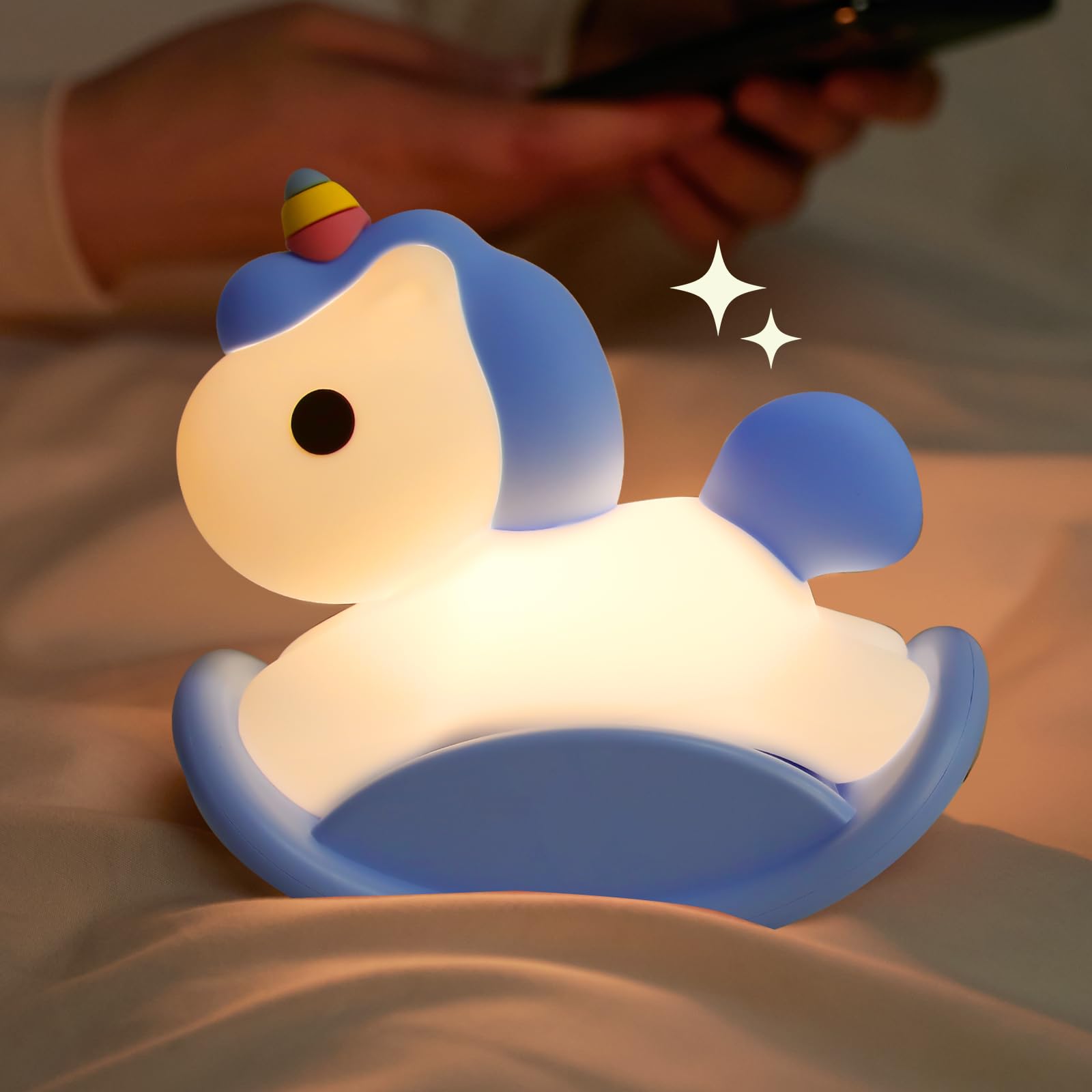 Photo 1 of ***bundle pack of 2 non refundable***
H HOKIZU Kids Night Light, Cute Nursery Lamp Night Light with Touch Sensor for Girls and Boys Bedrooms, LED Night Light Kawaii Room Desk Decors, Blue