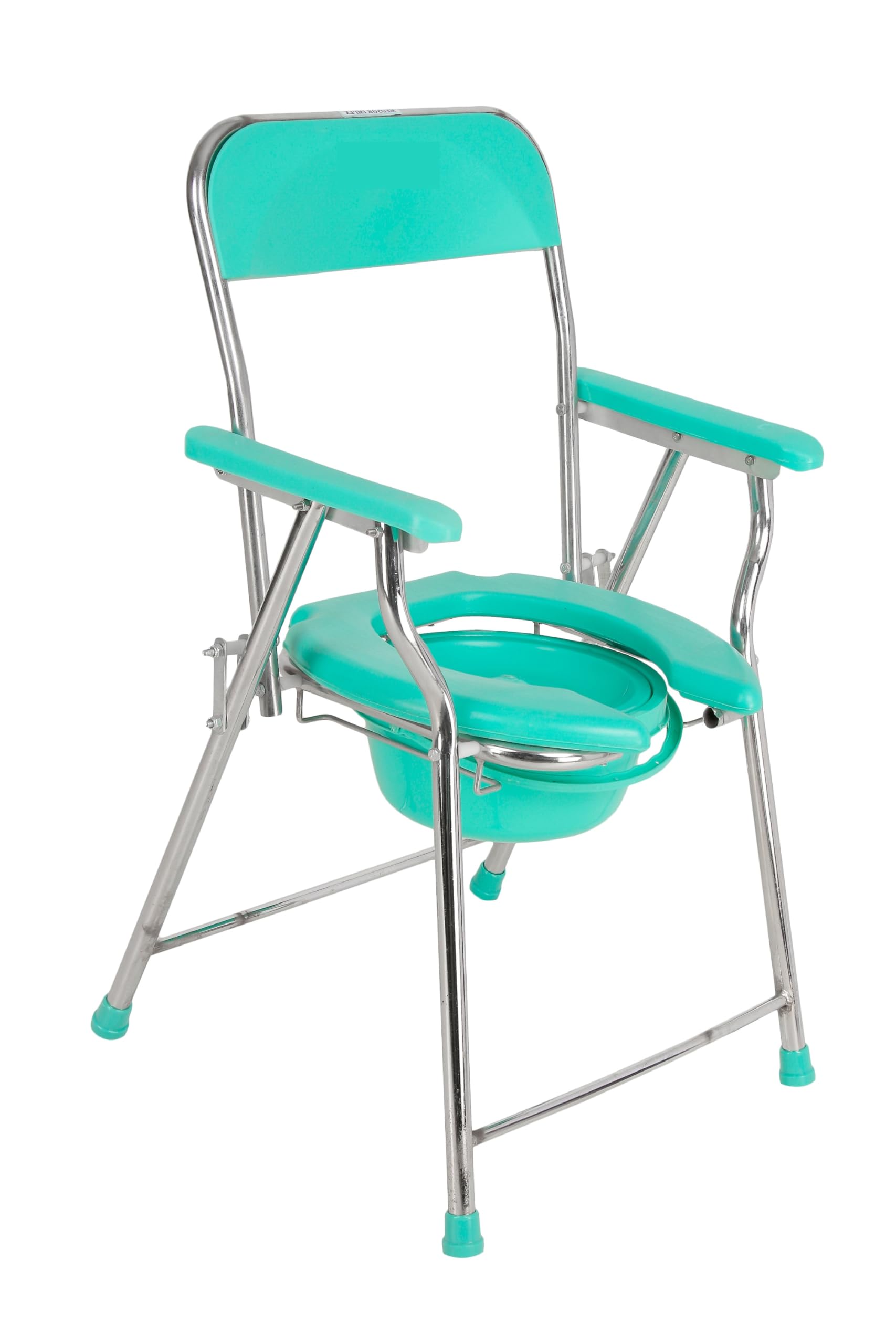 Medsor Impex Folding Commode Over Toilet, Bedside Commode Chair, Sturdy, Comfortable & Easy to clean Plastic Seat, Suitable for Old People, Pregnant Women and Disabled Individuals (Halfcut-Chrome (Green)) (B0D9YM7ZPT) Amazon Price History, Amazon Price Tracker