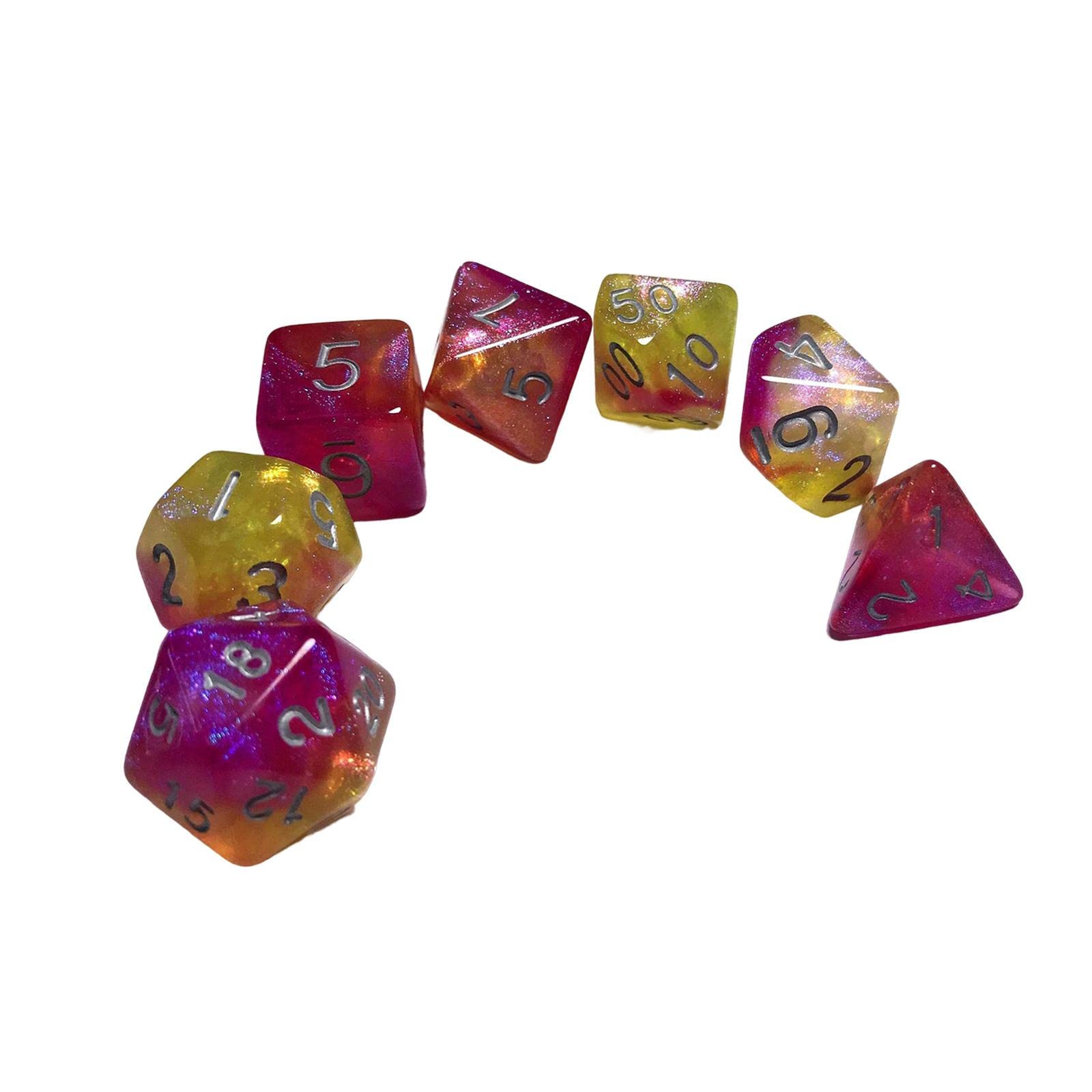 Lot de 10 dés polyédriques - 7 dés RPG pour apprendre les mathématiques - Style D