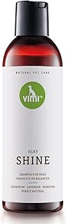 vimi Silky Shine Dog Shampoo - 250 ml - for Sensitive Skin, Dry, Itchy Skin, Natural Organic Shampoo with Lavender, Margosa & Rose Geranium product image