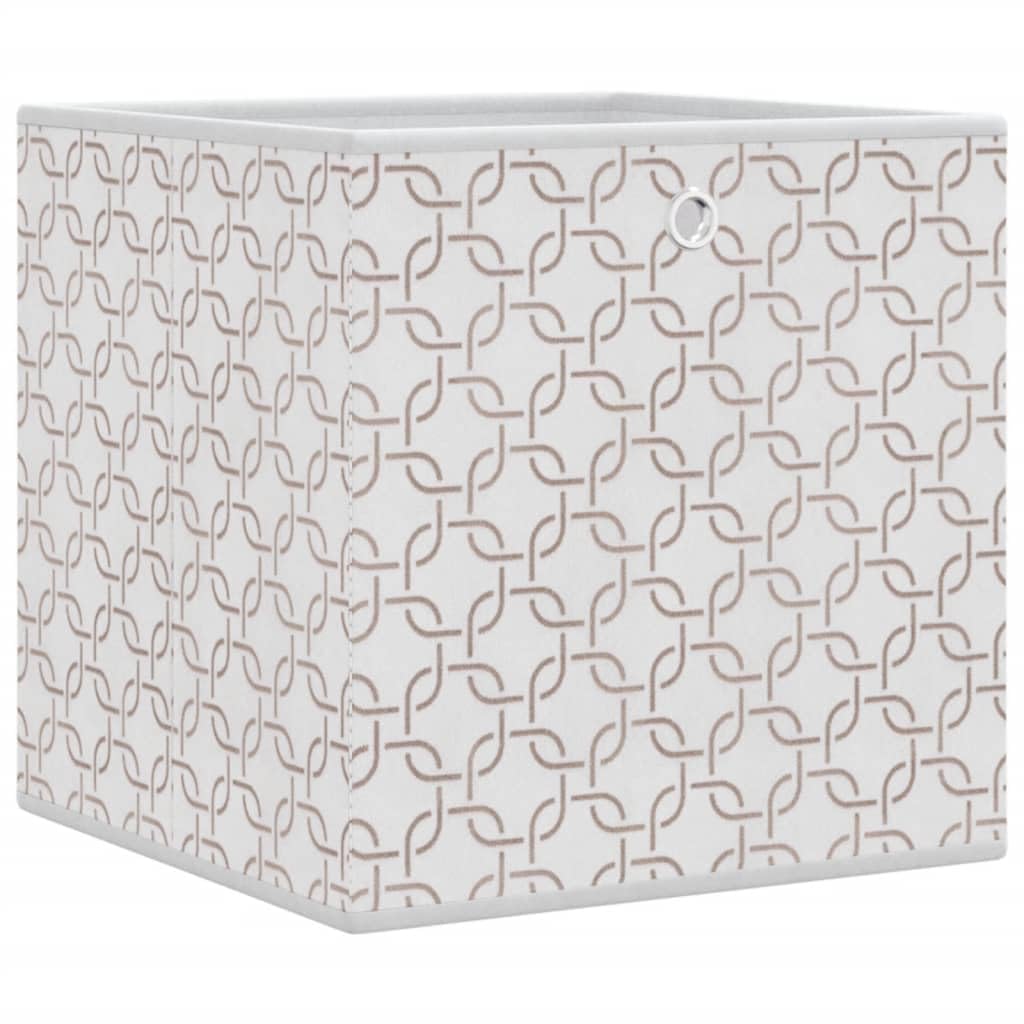 Vidaxl Cream Foldable Storage Boxes 4 Pcs, Storage Cube For Wardrobe Bedroom, Storage Organiser For Clothes Toys, Modern Style, Non-Woven Fabric