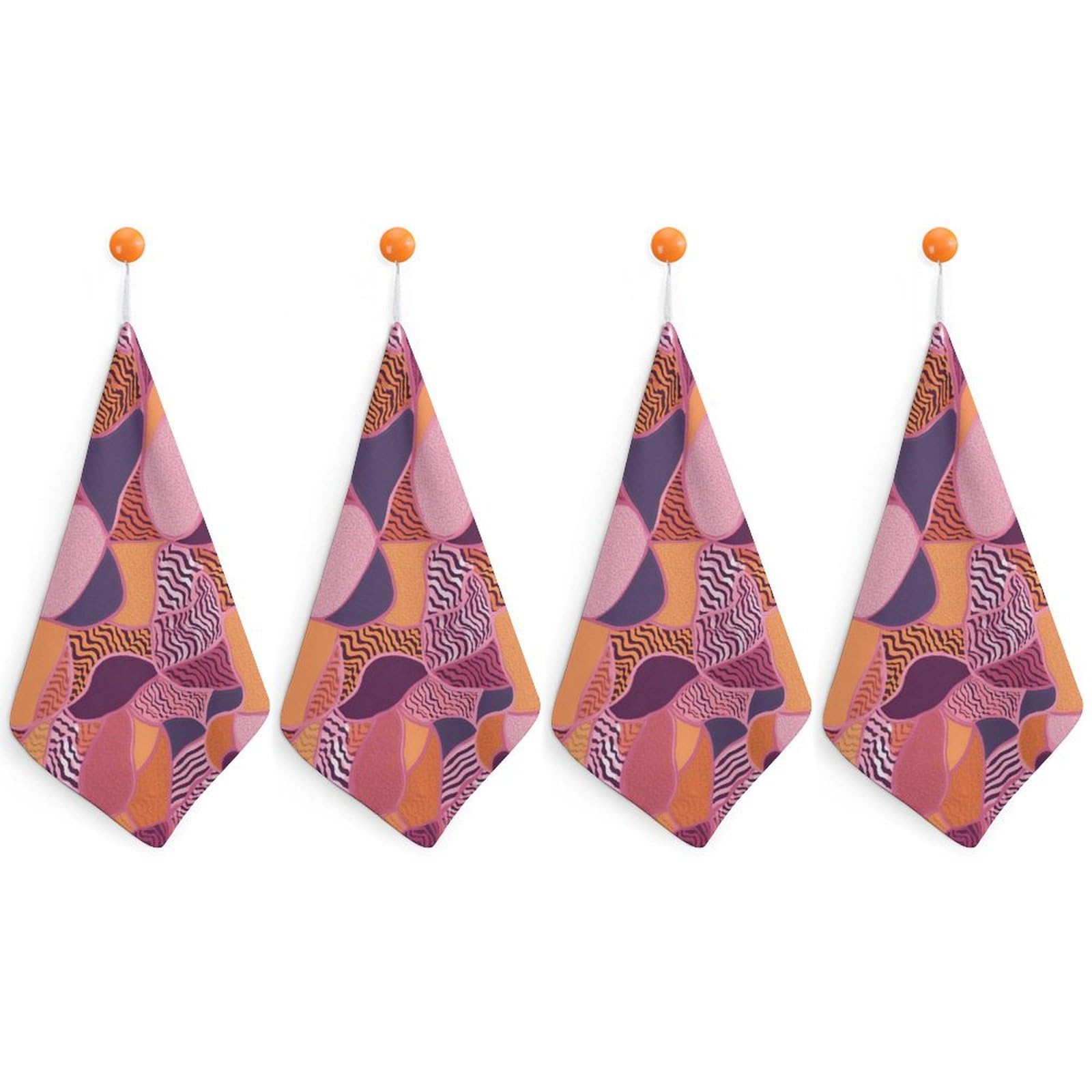 Essuie-mains salle de bain absorbant serviette douce rose et orange