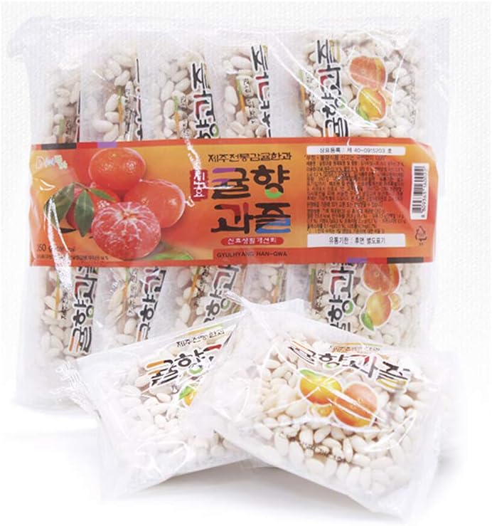 Jeju Tangerine Korean Traditional Sweets and Cookies 10 Pack 350g