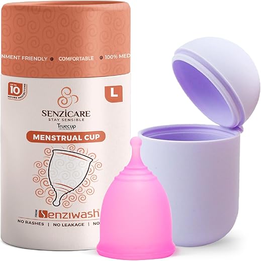 Sterilizer & Case With Truecup Large Reusable Menstrual Cup For Women | Portable Cleaning Container & Microwave Steamer (Sterilizer Case + Large Cup)