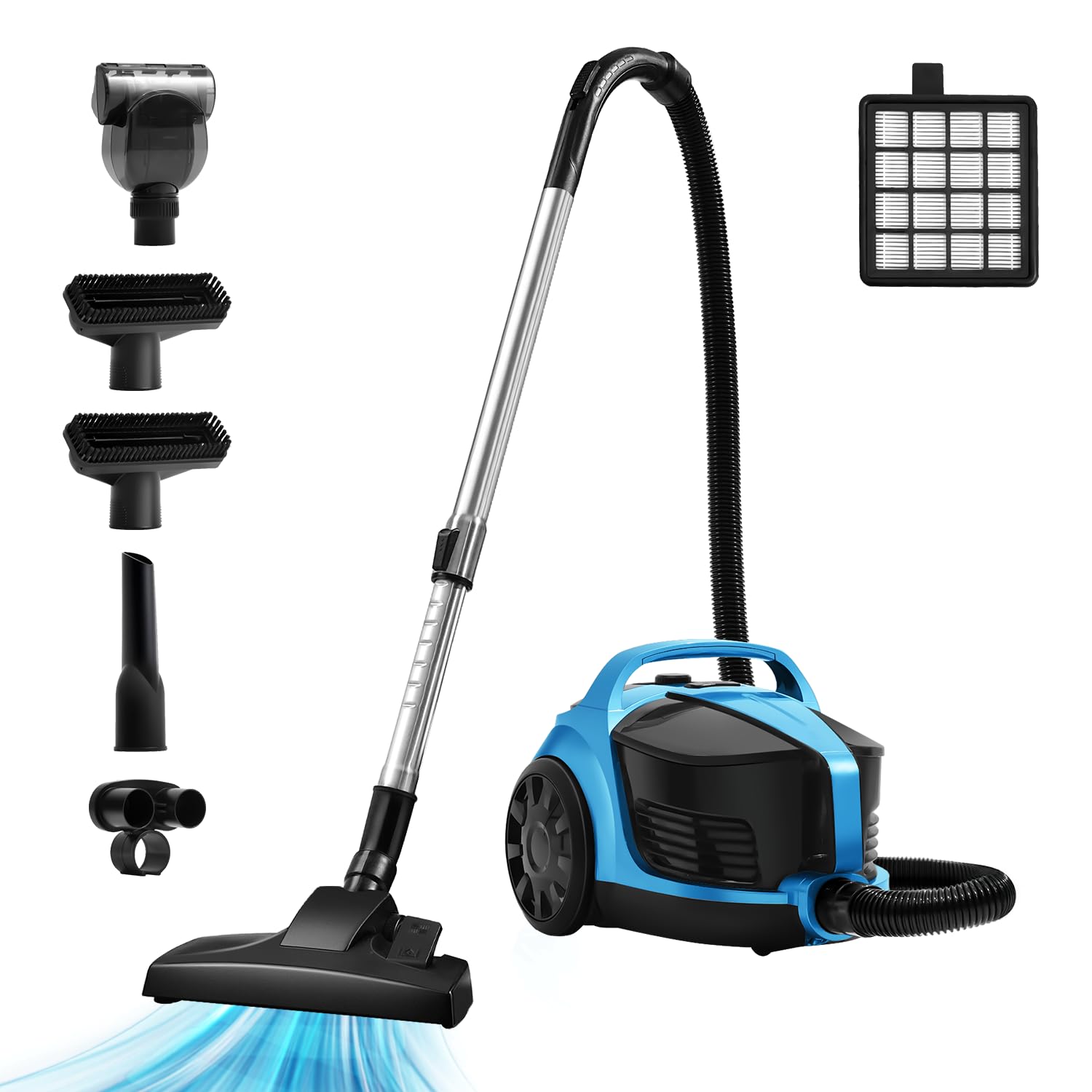 Sweepcent Canister Vacuum Cleaner, Bagless Floor Cleaning System for Home and Office