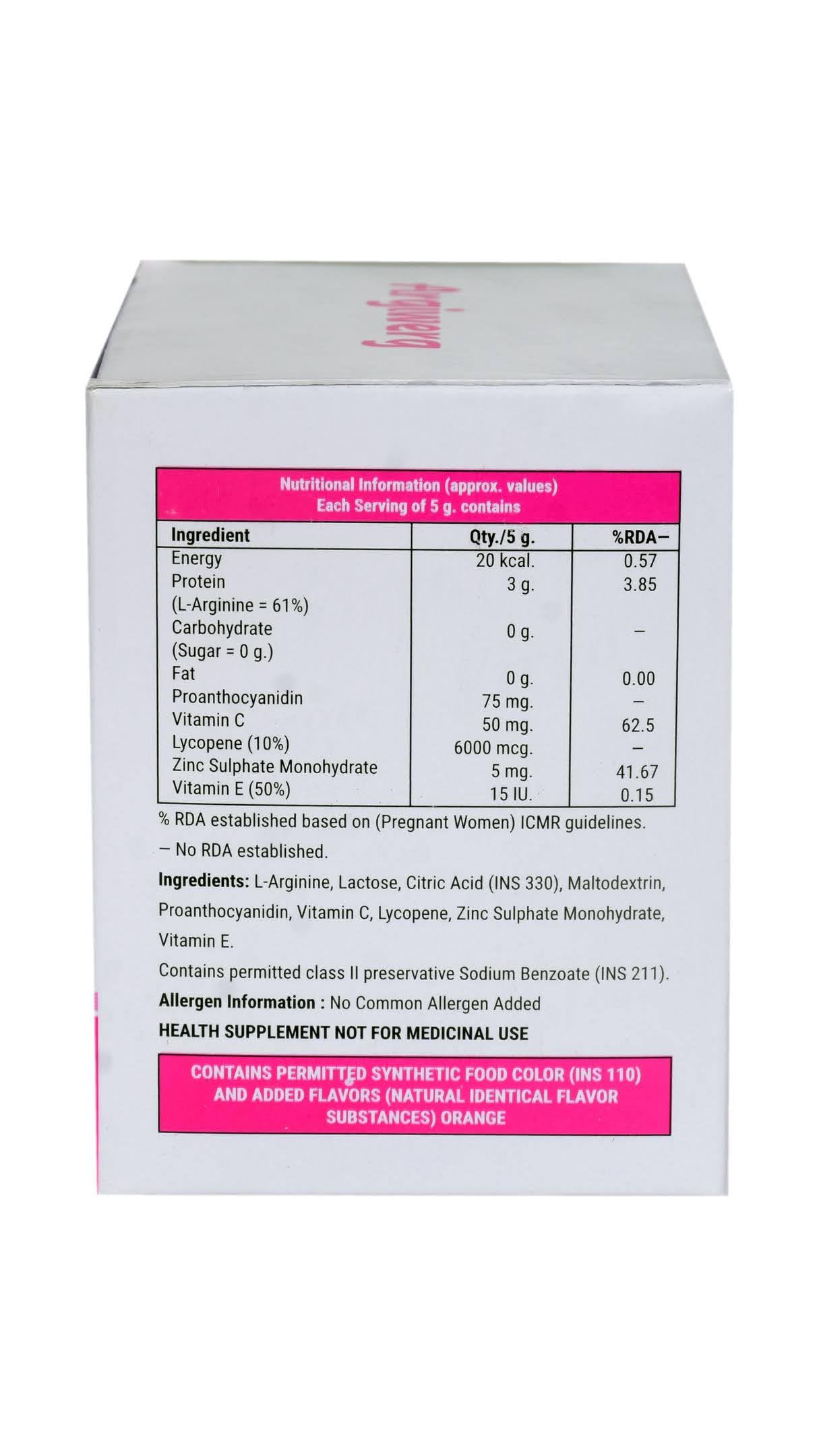 Argiwerg L-Arginine, Lycopene, Proanthocyanidin, Vitamins & Zinc Granules Sachets | Nutritional Supplement for Energy, Stamina & Wellness Support | Orange Flavour | 20 Sachets — Amazon image 7