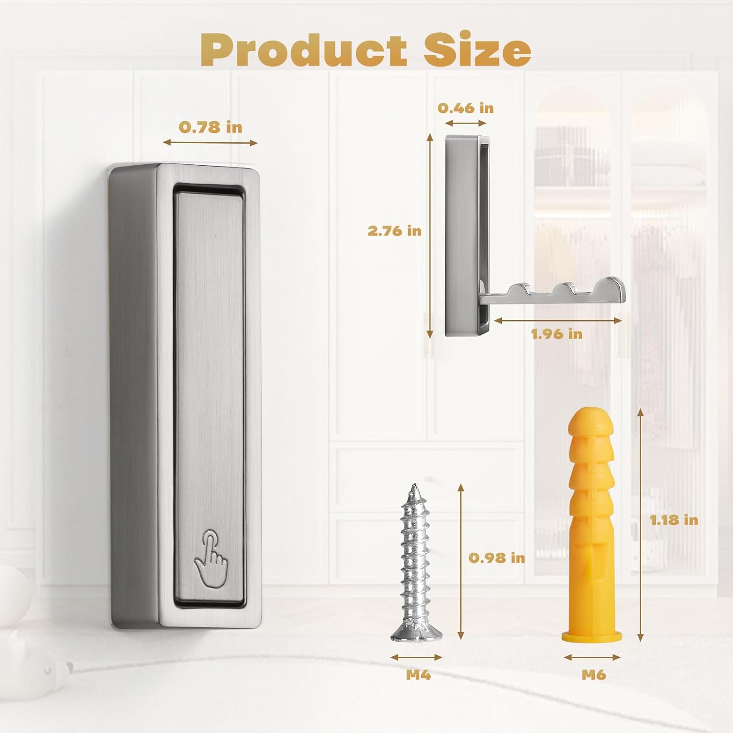 Folding Wall Hook, 4Pcs Foldable Coat Hooks Mounted, Heavy Duty Zinc Alloy No Rust Fold Up Hooks for Hanging Coat, Towel, Key, Hat, Bag, Jacket, Backpack (Brushed Nickel) - Image 8