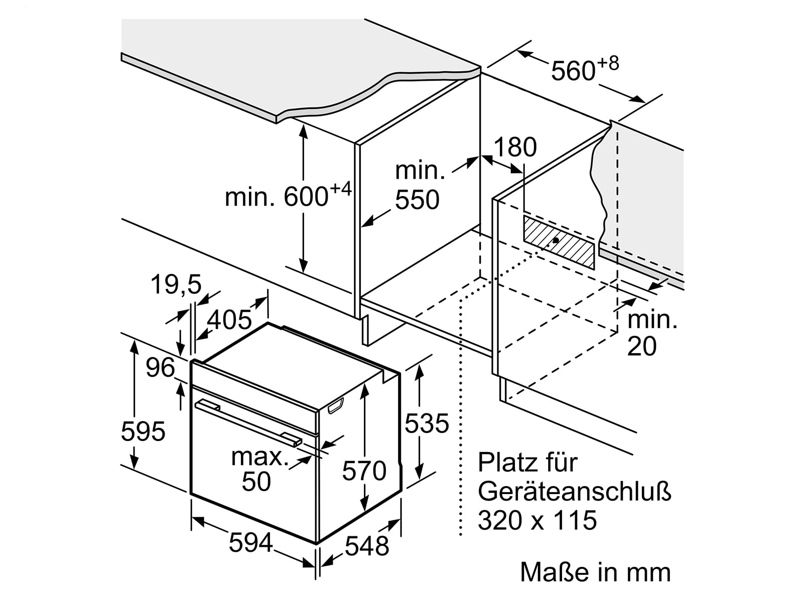 Siemens HR214ABS0 Backofen mit Dampfunterstützung Edelstahl