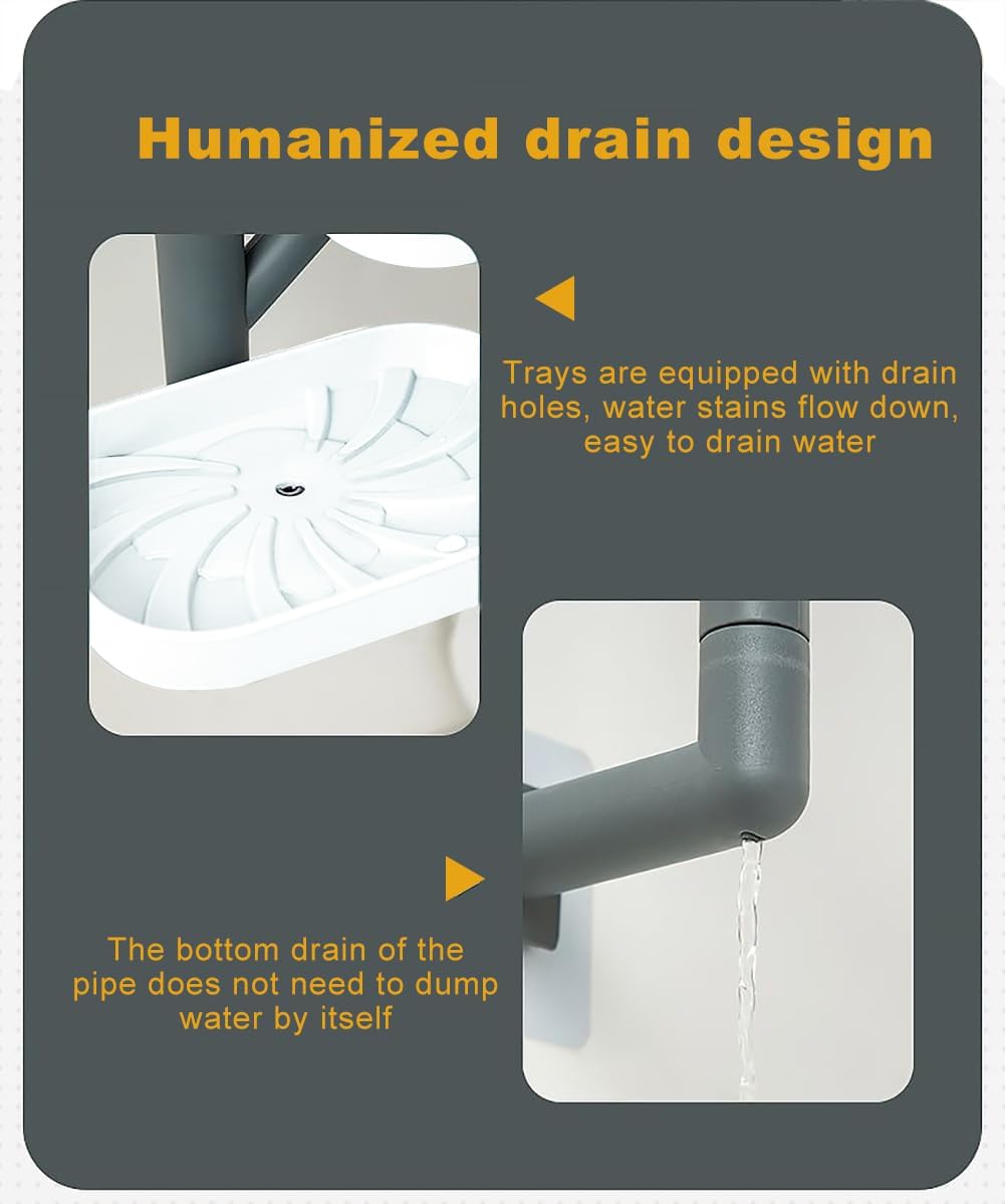 Soap Holder, 4-Layer Rotating Bar Soap Holder with Self Draining, No Drilling Wall Mounted Soap Dish for Shower, Bathroom, Tub and Kitchen - Image 4