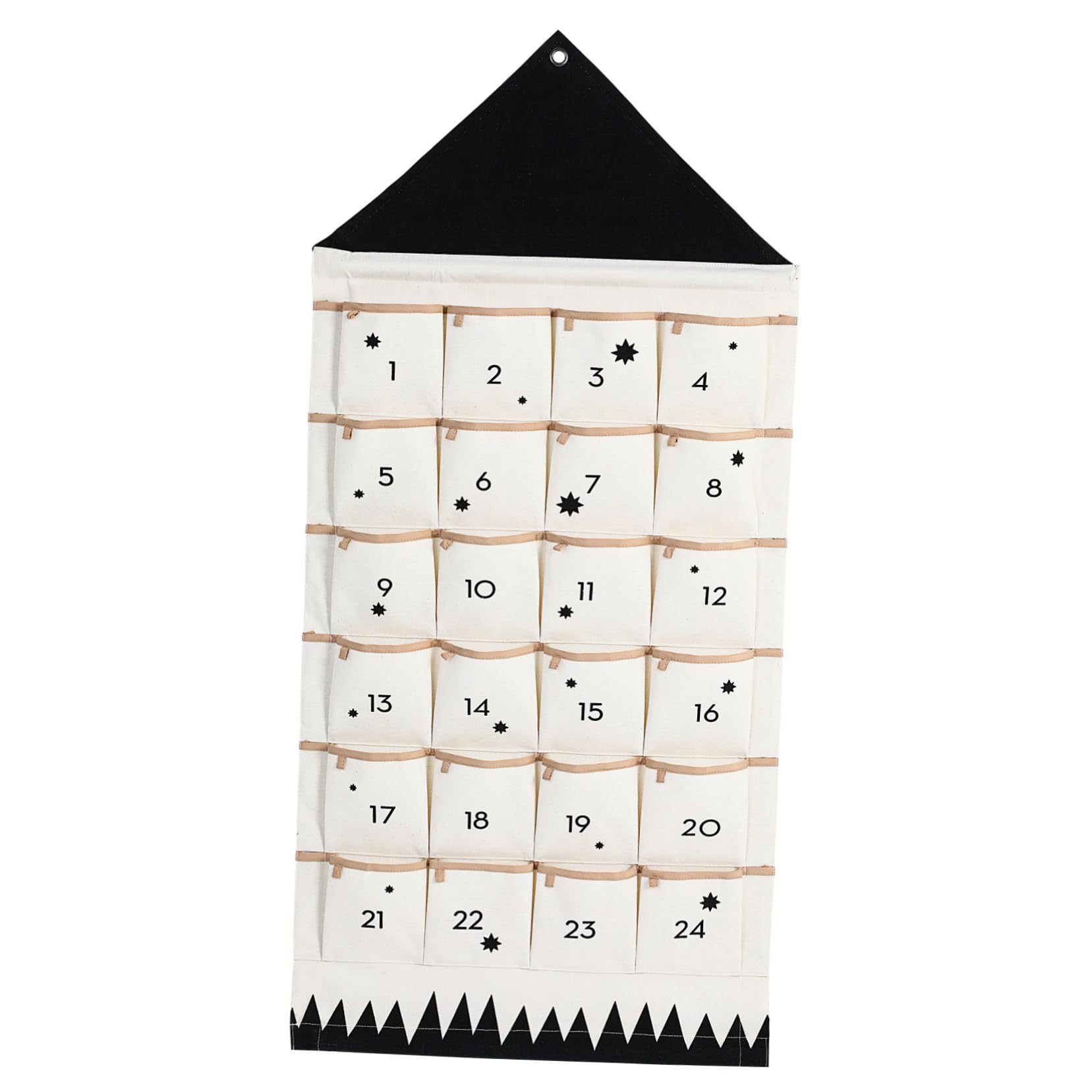 Weihnachtlicher Wandbehang mit Mehrfach-Aufbewahrungstasche aus Hochwertiger Baumwolle Wand Türhänger als Adventskalender und Dekoration für Erwachsene