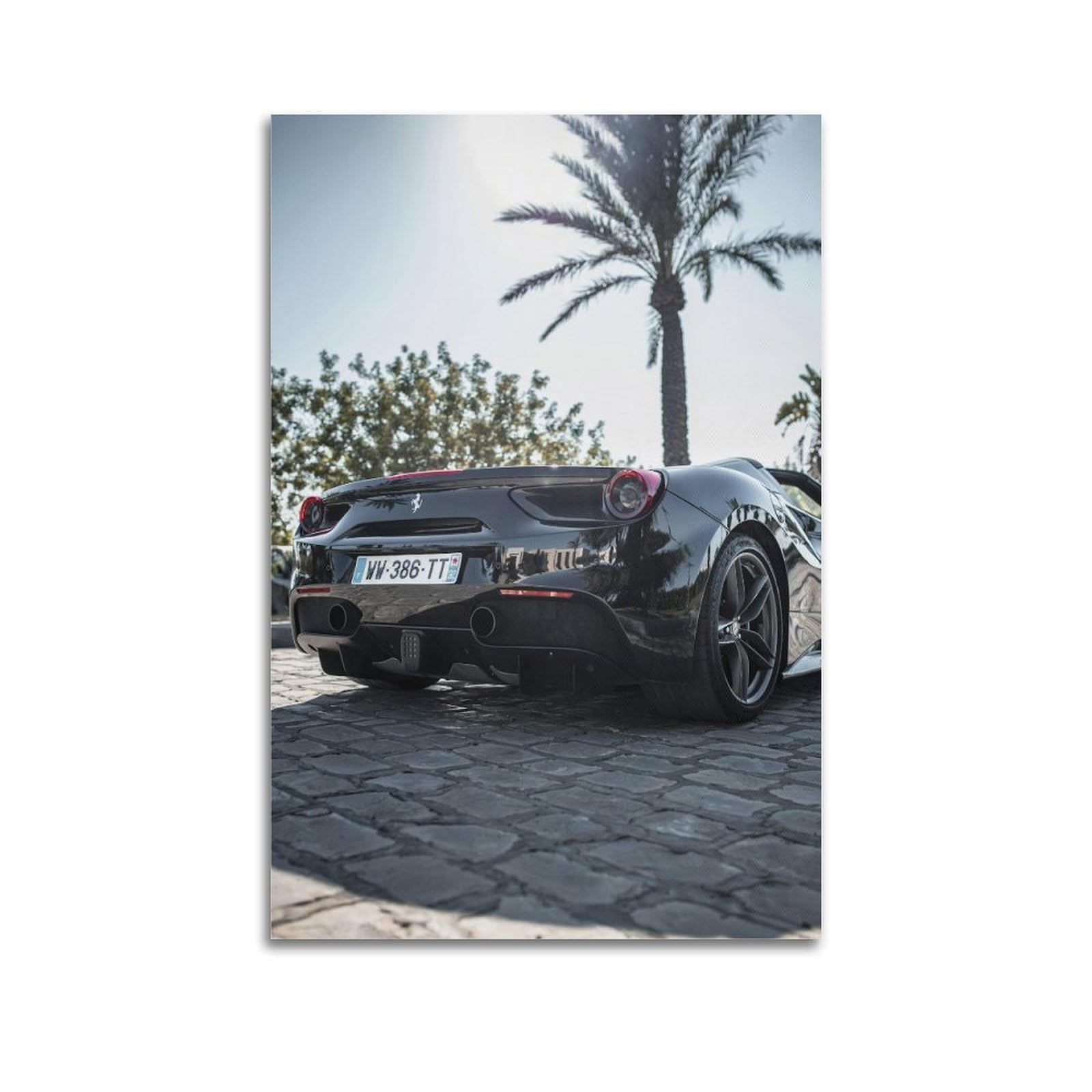 OKAHYS V8 Engine Supercar Poster 488 Spider Racing Modern Decorative Canvas Prints - Ideal Wall Art for Family, Man Cave, Game Room, Boys & Girls Bedroom 20x30inch(50x75cm)