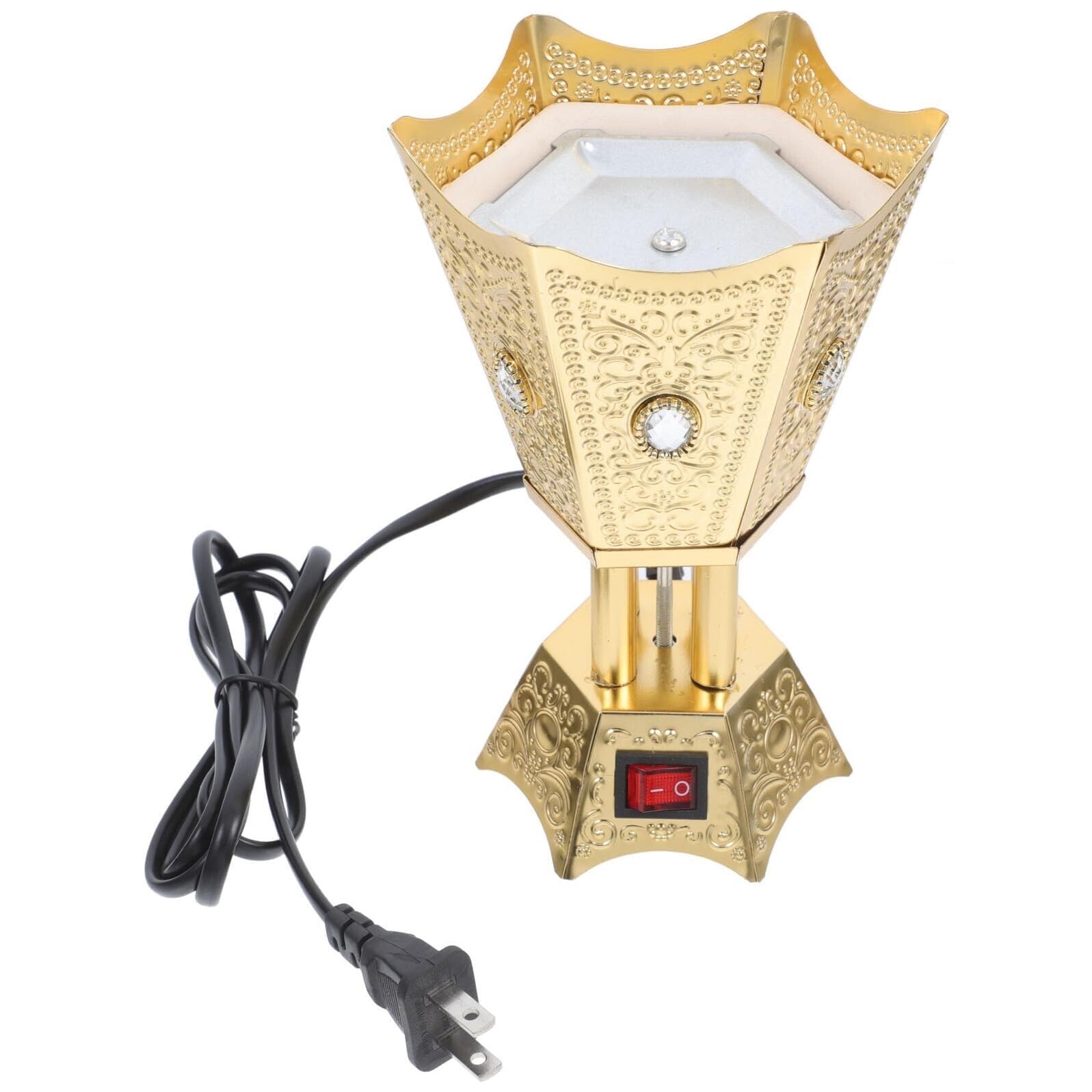 Quemador de Incienso eléctrico – Incensario de Metal – Soporte eléctrico para Bakhoor – para hogar, Oficina, Dormitorio y salón – Aromaterapia y Uso Decorativo