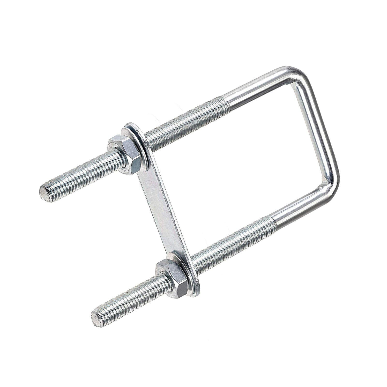 TOP-VIGOR 2 sets M8 Square U-Bolts, 40mm Inner Width 120mm Length Steel U-Bolts with Nut, Plate