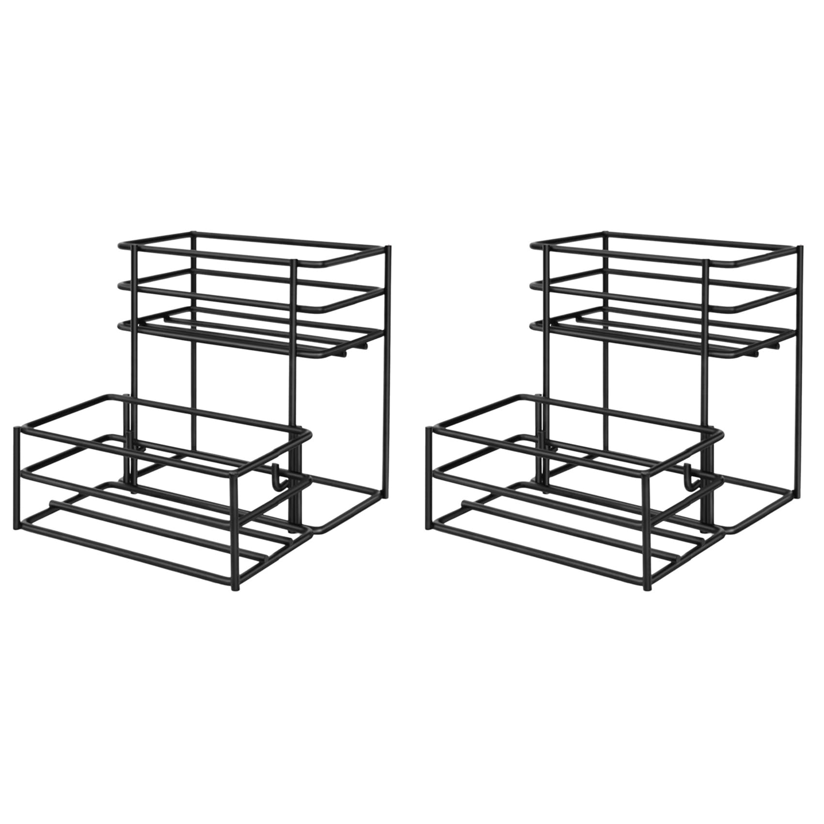 Vjsujehgy 2X Coffee Syrup Rack (4 Bottle Capacity),Coffee Syrup Organizer for Coffee Bar,Kitchen.Small Wine Rack for Bar,Family
