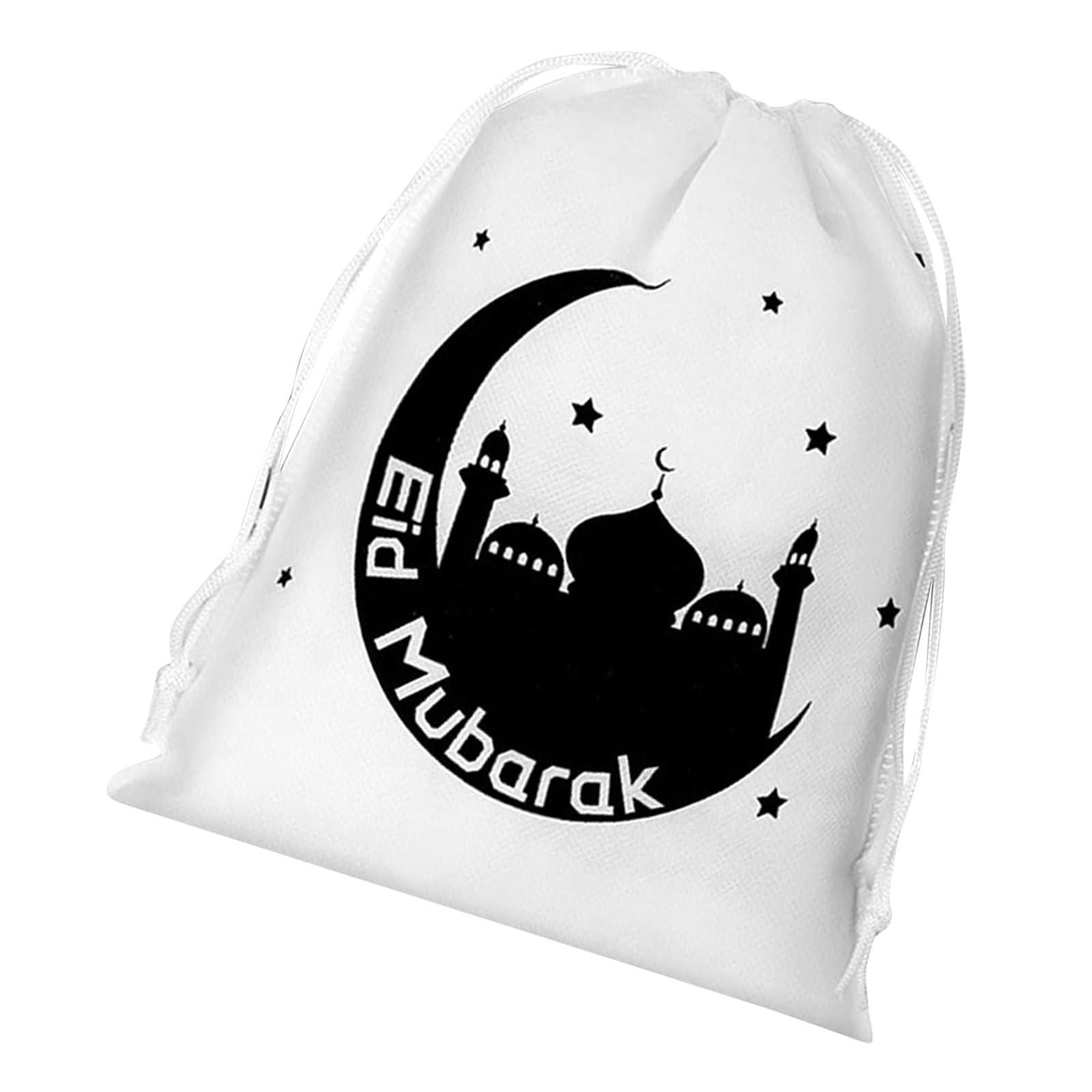 Jazuaiao User Friendly White Canvas Drawstring Sacks Unique White Canvas Pouches Perfect for Eid Gift Packaging and Organization Packaging