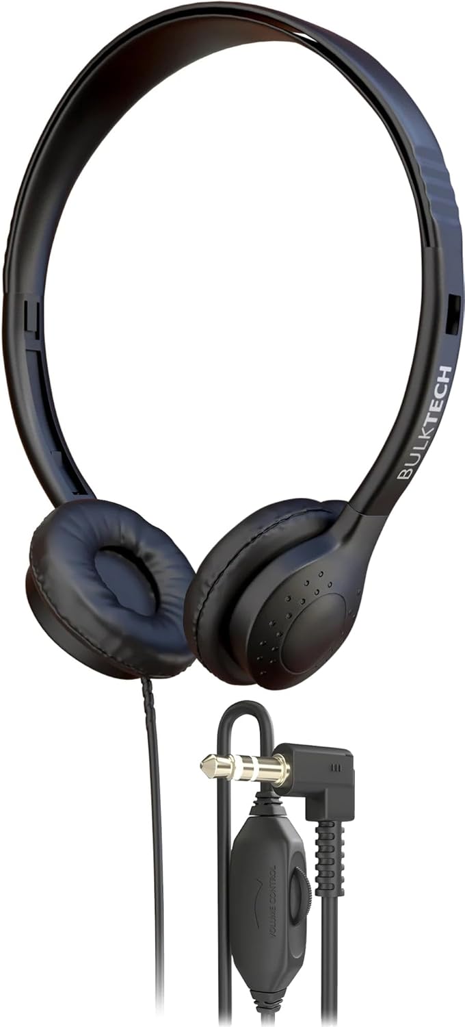 1 Pack Wired On-Ear Leather Headphones with 3.5mm Connector...