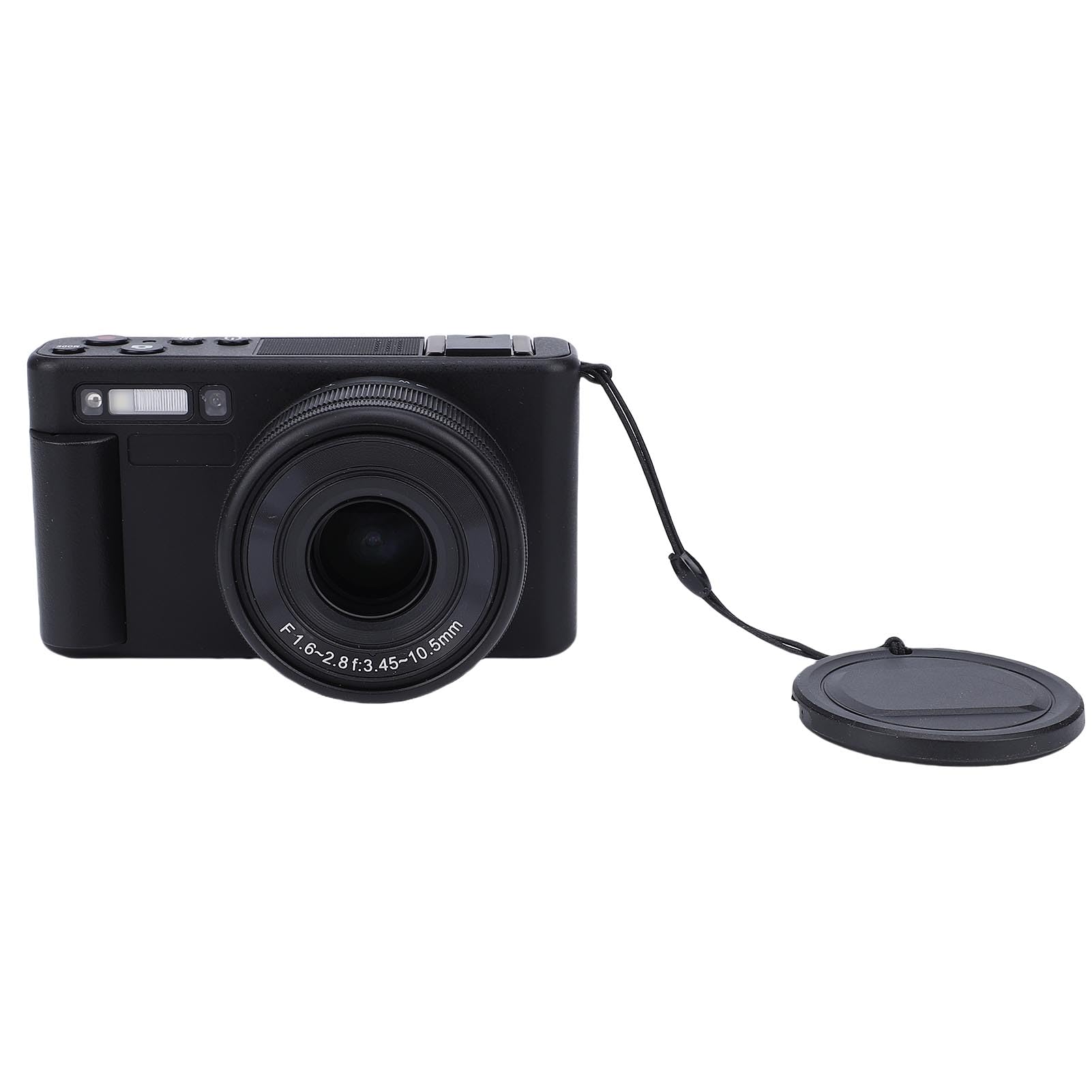 Akozon Cámara Digital Compacta de 5K con Enfoque Automático HD de 72MP y Pantalla Abatible de 180° Zoom Digital 4X Zoom óptico 3X Antivibración (Black)
