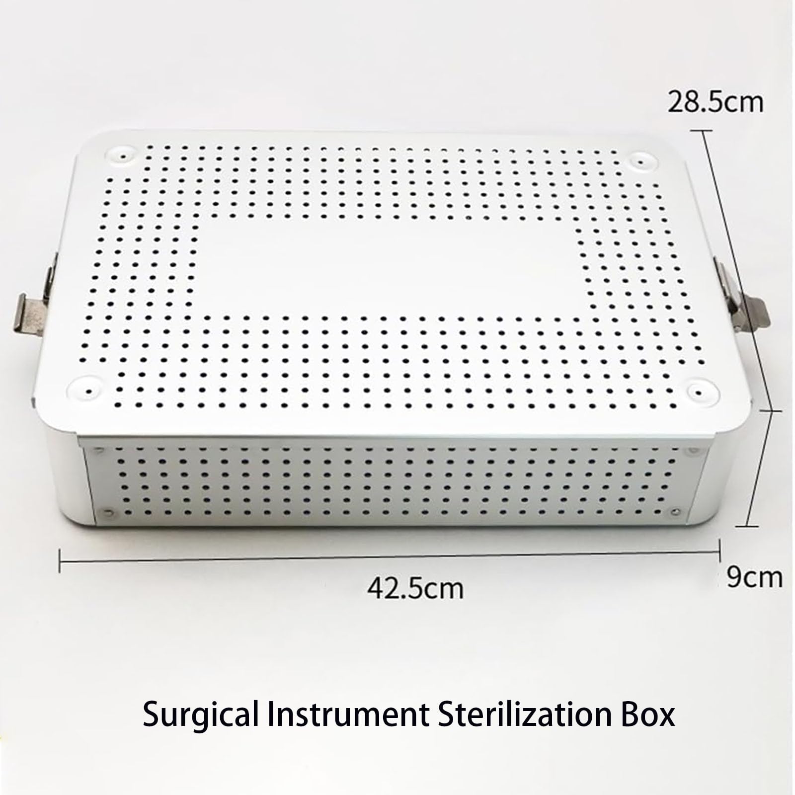 Instrumento Quirúrgico Médico Instrumentos Caja De Desinfección De Aleación De Aluminio Caja De Esterilización De Instrumentos Alta Temperatura Y Alta Presión 42.5x28.5x9cm