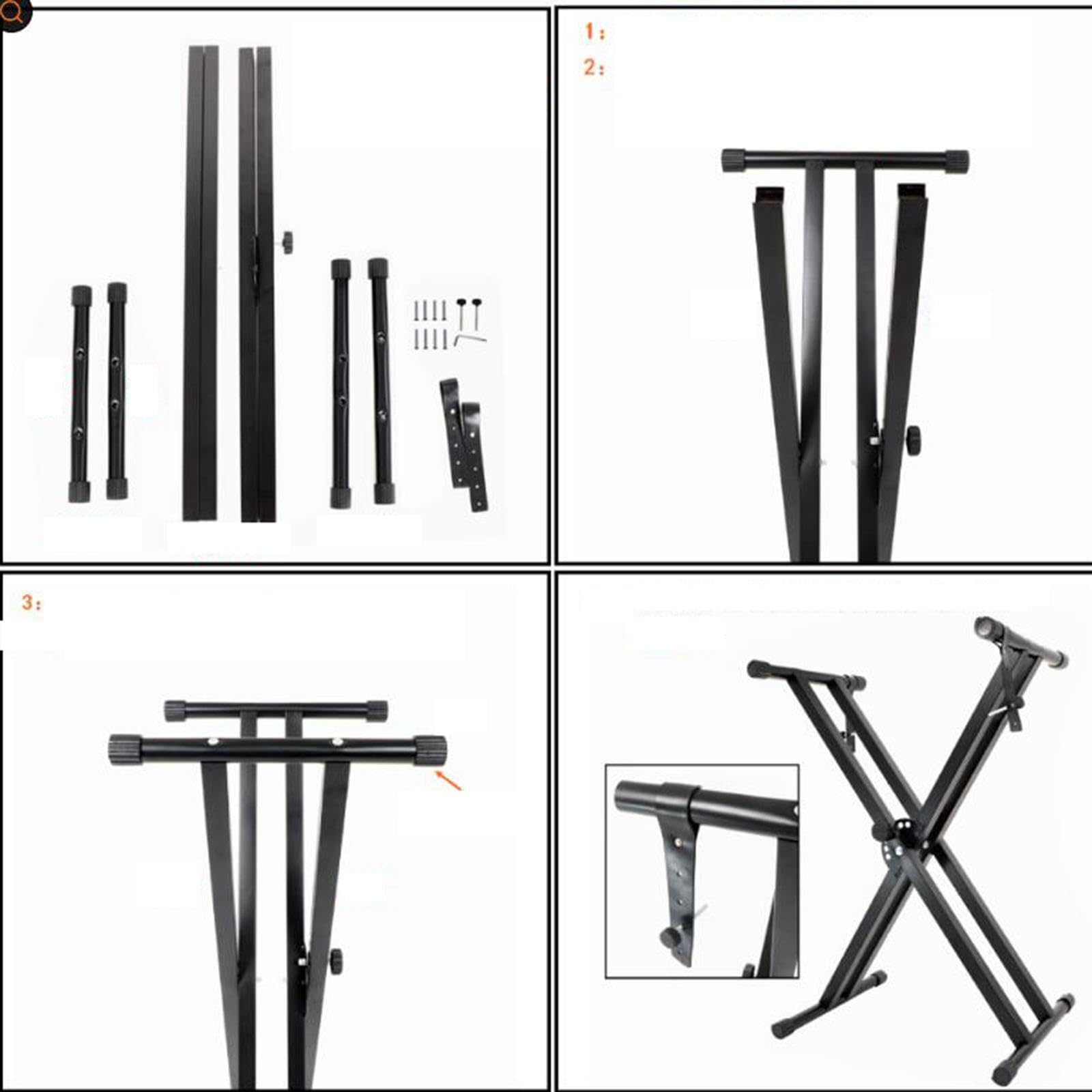Soporte plegable y resistente para teclado de piano, ajustable y con patas antideslizantes para un rendimiento seguro, ideal para músicos aficionados