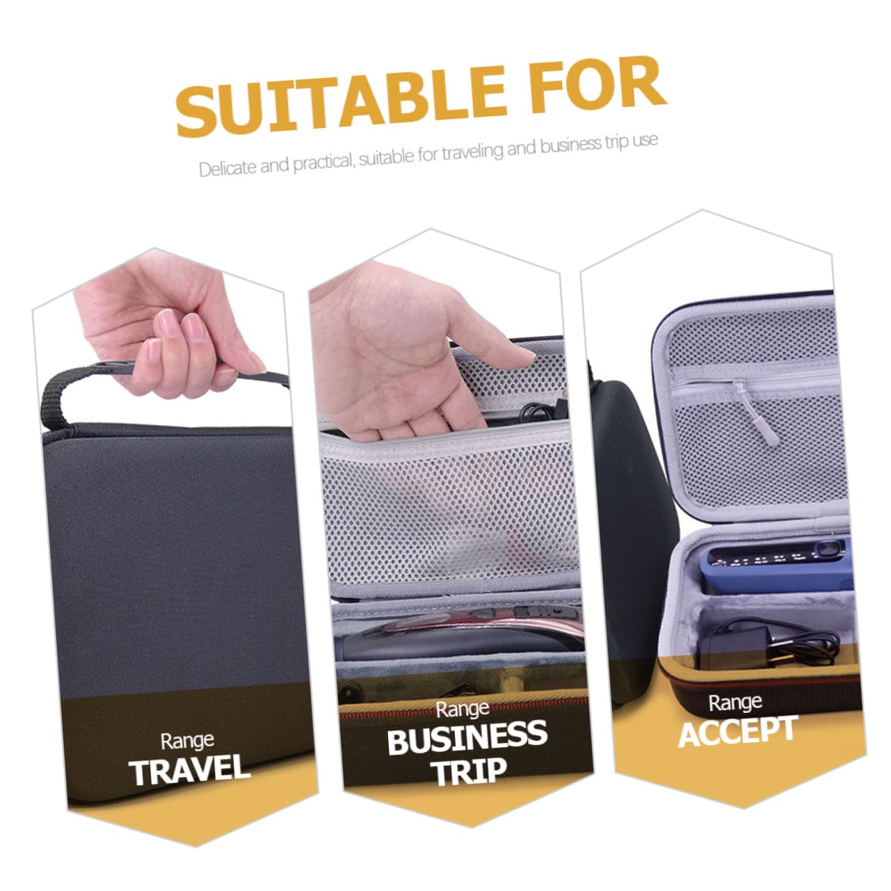 Mipcase Étui de Rasoir Léger et Paquet de Rangement 3 Compartiments Eva, Protection, Portable pour Homme, Accessoire de Voyage Compact