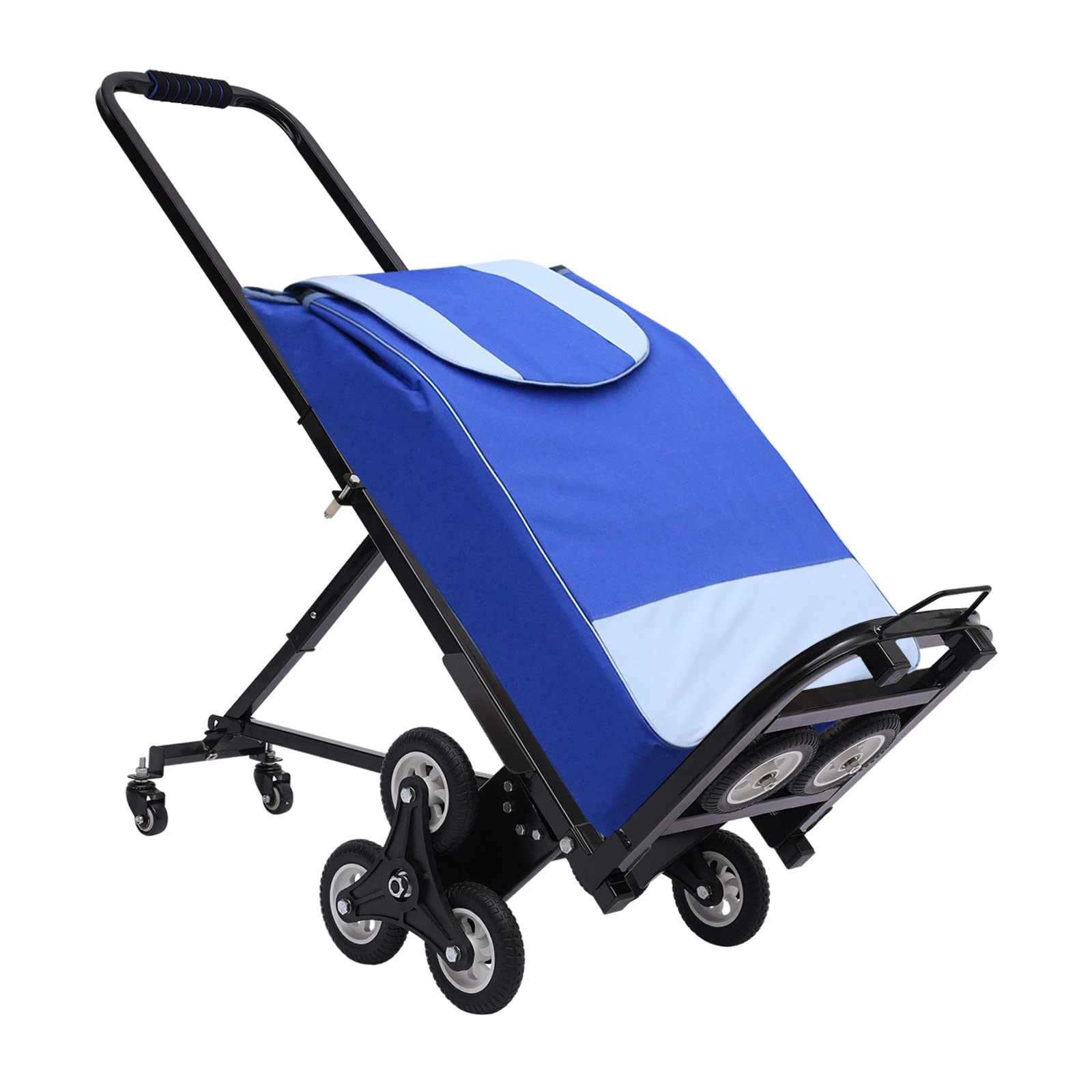 Stair Trolley, Hand Truck and Folding Transport Cart, Climbing Stairs, Transport Wheels and Platform, Stackable Trolley with 150 kg for Moving, Furniture and Garden