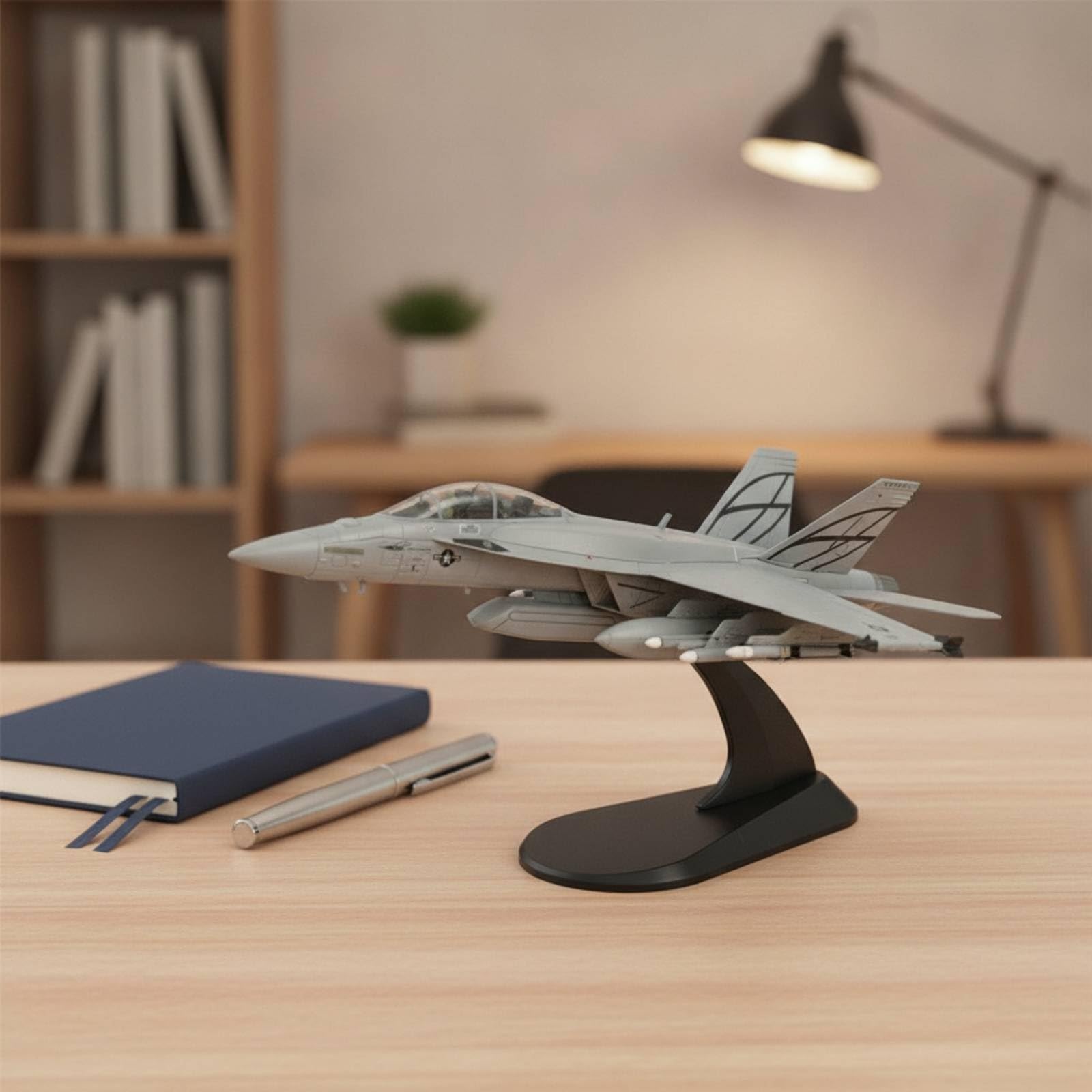Modellino in 1:100 Stabile Aereo in Lega con Piedistallo Accattivante Velivolo Militare Miniatura per Mensola, 1 100 F/A-18F