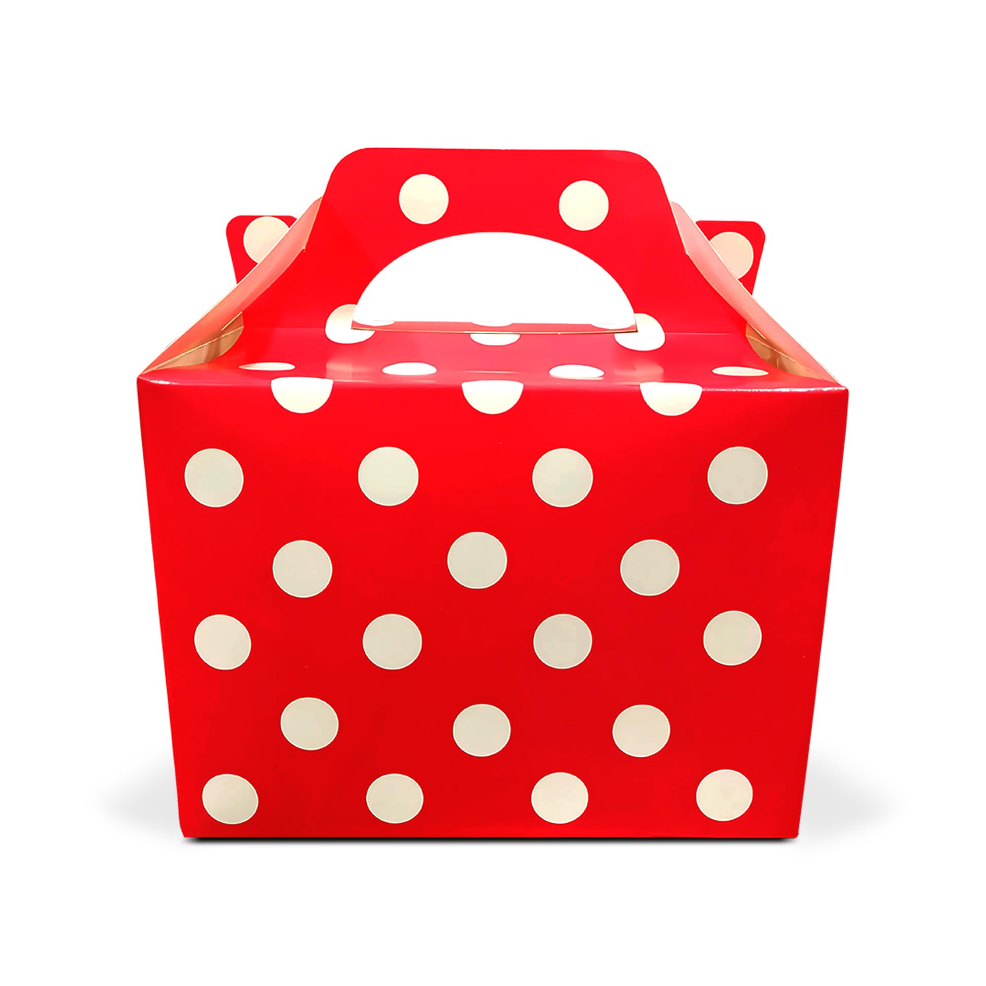 Lotus 30 x Polka Dots Spotty Design Children/Kids Party Boxes Carry Food Meal Fun Picnic Birthday Wedding Favour/Baby Shower Party Halloween Trick or Treat Box Loot Bag (Red)