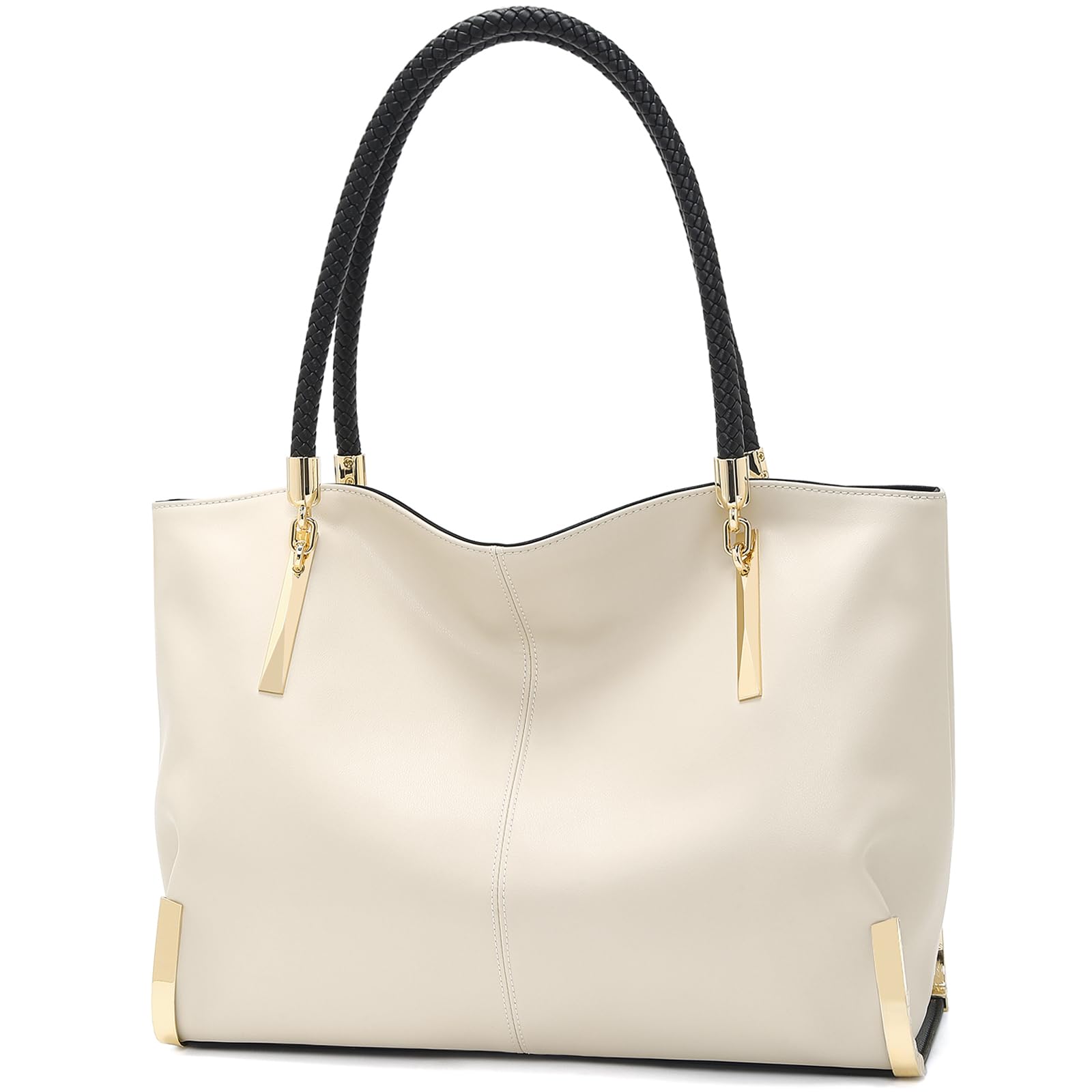 FOXLOVER Large Capacity Tote Designer Handbags for Women, Genuine Leather Ladies Top-handle Bags Fashion Shoulder Bags Purses