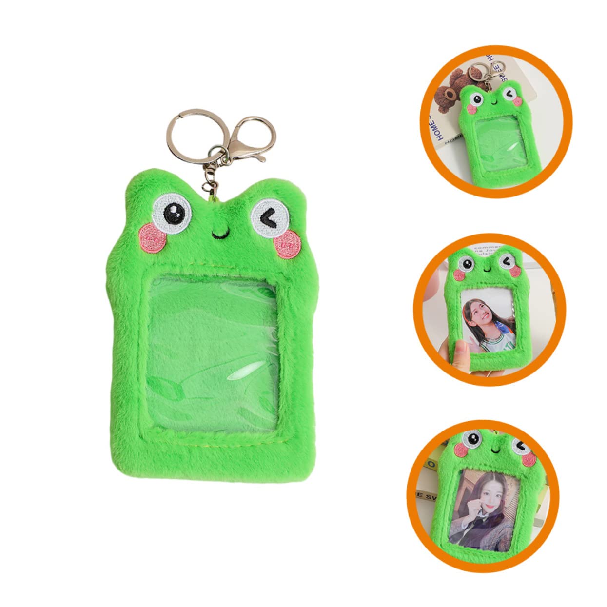 Gadpiparty Porte-carte en Peluche Vert pour Étudiants, Pochette de Carte Visible et Protectrice Design Indépendant, pour Cartes de Bus Identité