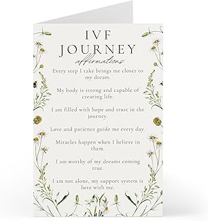 IVF Affirmation Greeting Card – Inspirational Fertility Support Card with Positive Quotes - Encouragement Card for IVF Journey, TTC, Infertility or Embryo Transfer