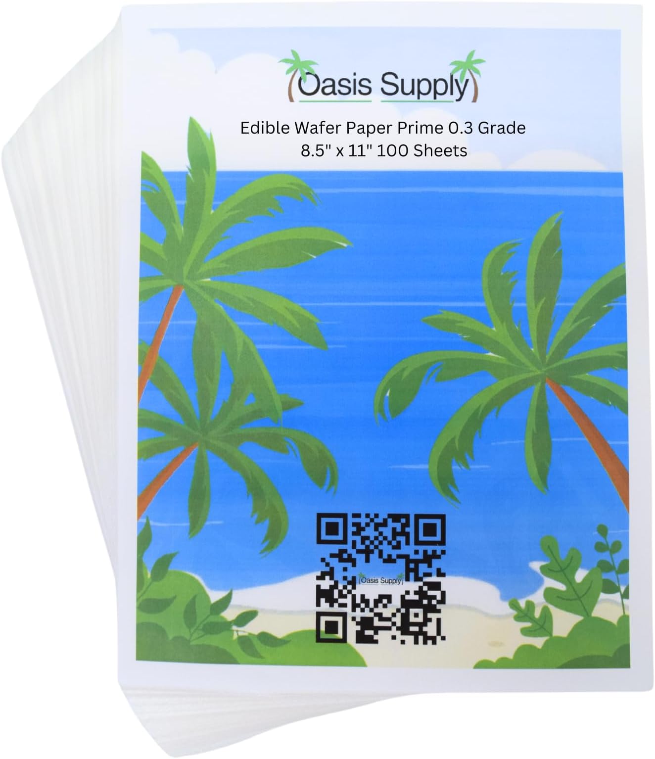 Oasis Supply 100 Count Edible Rectangle Wafer Paper, 8 by 11-Inch, White