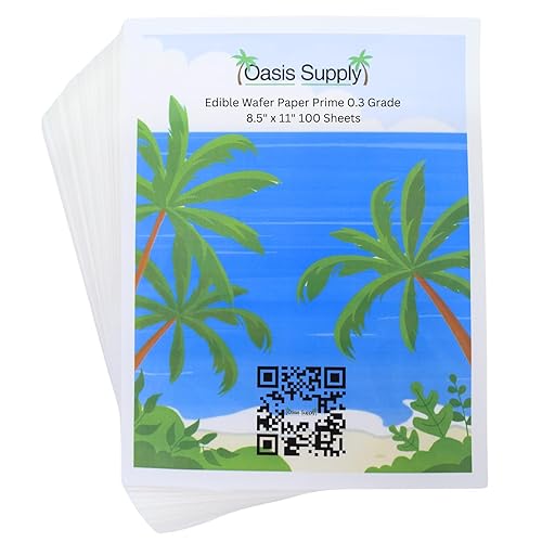 Bakery Crafts BC WFS-0811 - Papel para oblea arroz y comestibles rectangular 100 unidades 8 por 11 pulgadas en color blanco Bakery Crafts BC WFS-0811 - Papel para oblea arroz y comestibles rectangular 100 unidades 8 por 11 pulgadas en color blanco