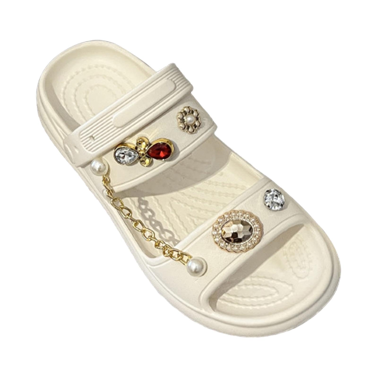 Womens Pillow Slippers Non Slip Footwear Flatform Shoes Summer Beach Sandals White-image-28
