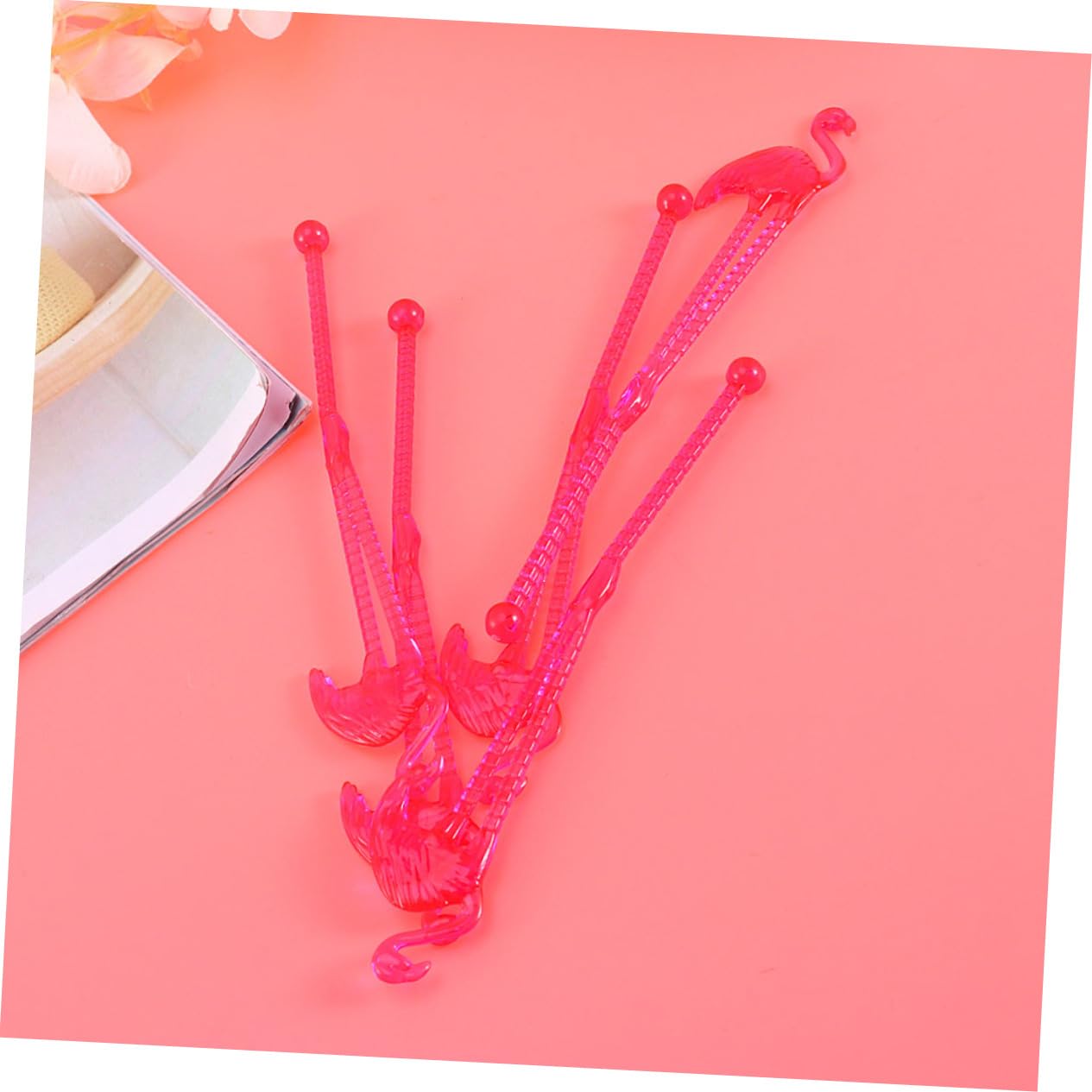 STOBAZA Cocktail Party Stirrers Pcs Long Handle Drink Stirrers Tropical Flamingo Shape Bar Supplies