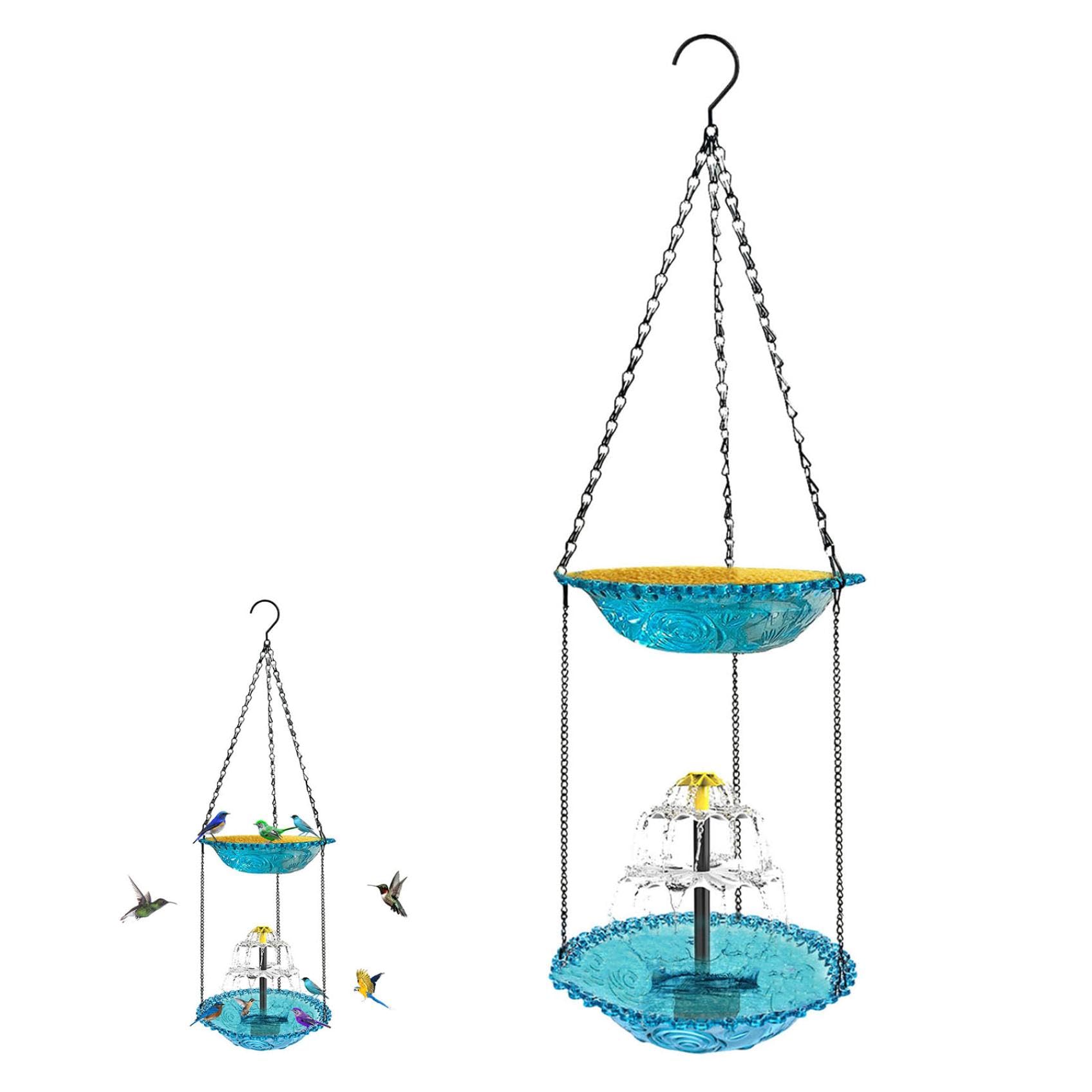 Vogeltränke Balkon,Vogeltränke Hängend,Solar Vogelbad Mit Springbrunnen Hängend Gartendekoration Wasserspiel Für Vögel Outdoor,Ganzjährige Verwendung