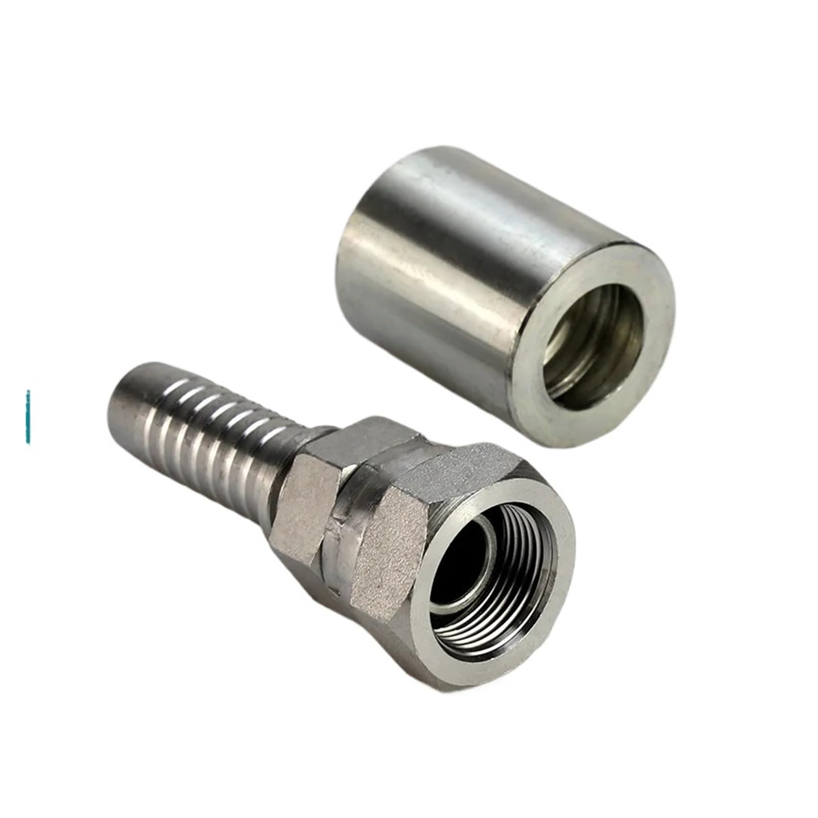 45# Stal 1/4" 3/8" 1/2" 3/4" 1" Gwint stożkowy hydrauliczny do węży wysokociśnieniowych, złącza rur olejowych, 6 mm-32 mm, z kolcami(D,Pipe 32mm to DN25)