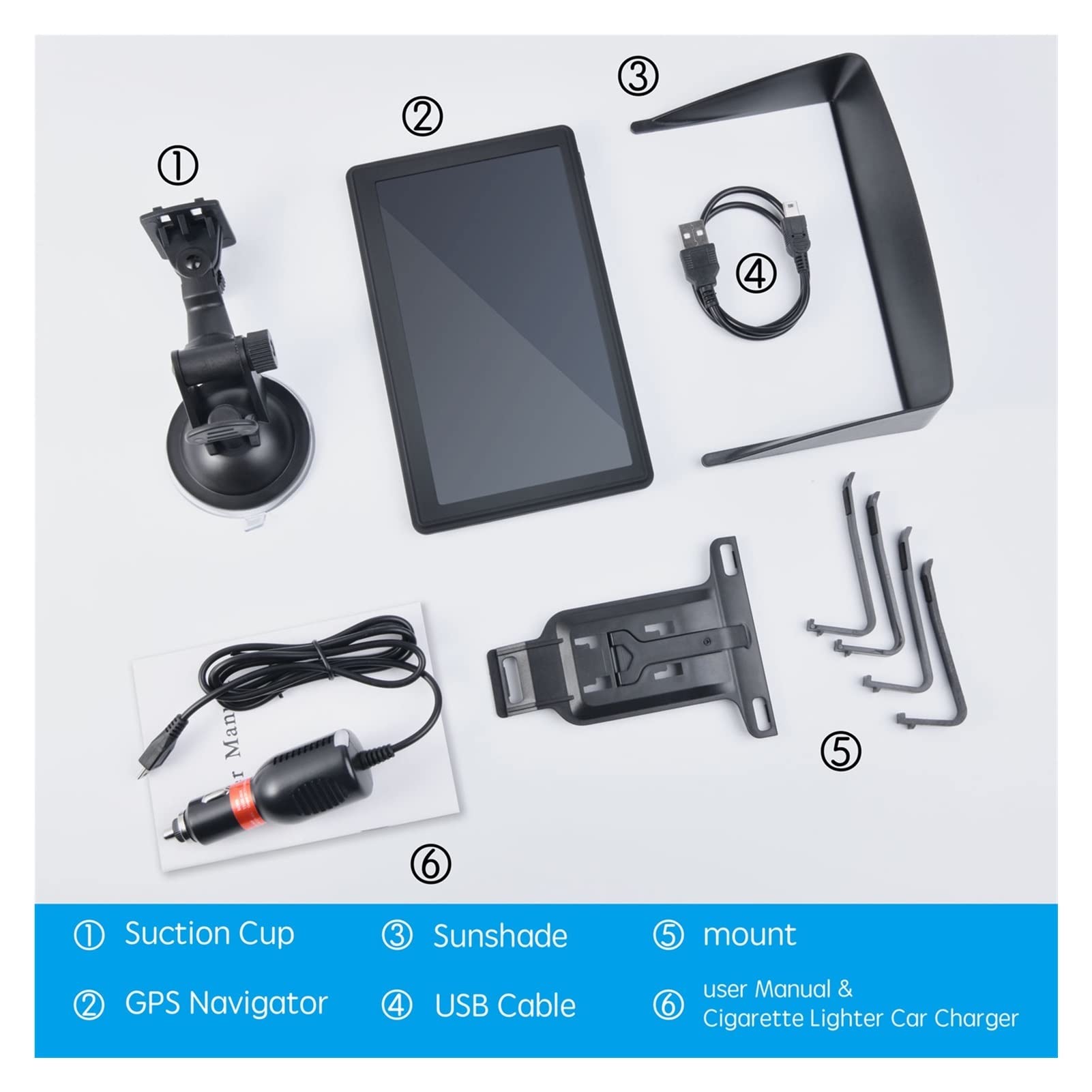 Navigazione GPS per camion, camper, auto Capacità Capacitivo 800 * 480 Capacità 8G256MB +. Sunshade Bluetooth. Avin. Mappa Navitel Europe Mappa Sat Nav Truck GPS Navigazione Facile da usare (Size : 8